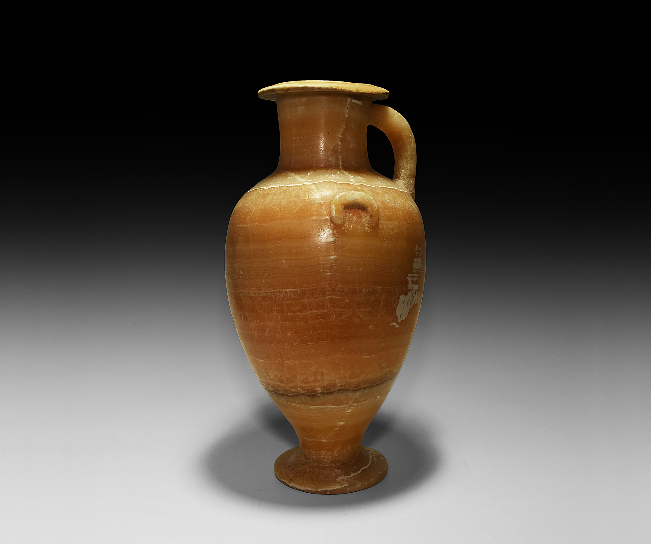 Large Hellenistic Banded Alabaster Hydria