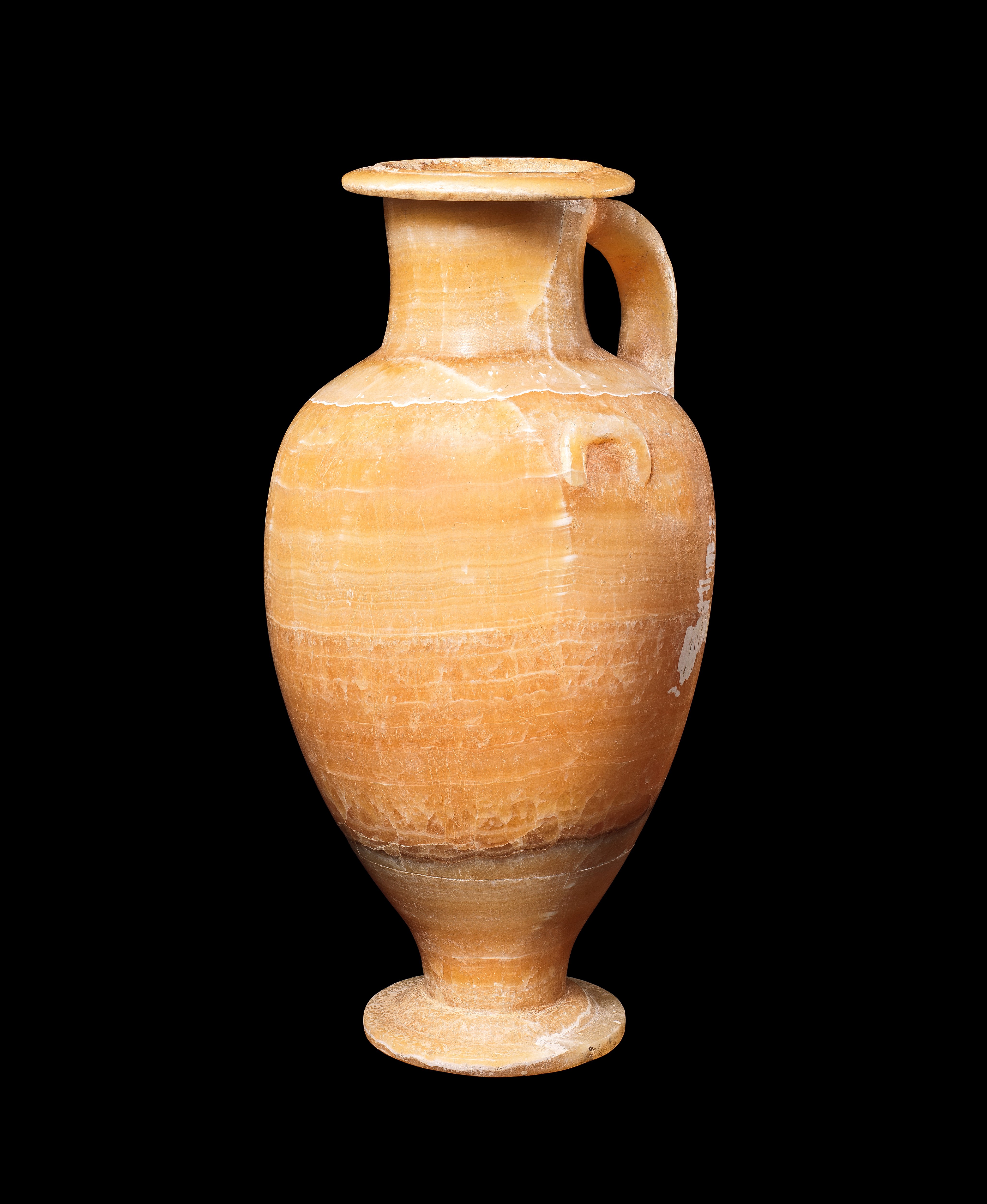 Large Hellenistic Banded Alabaster Hydria