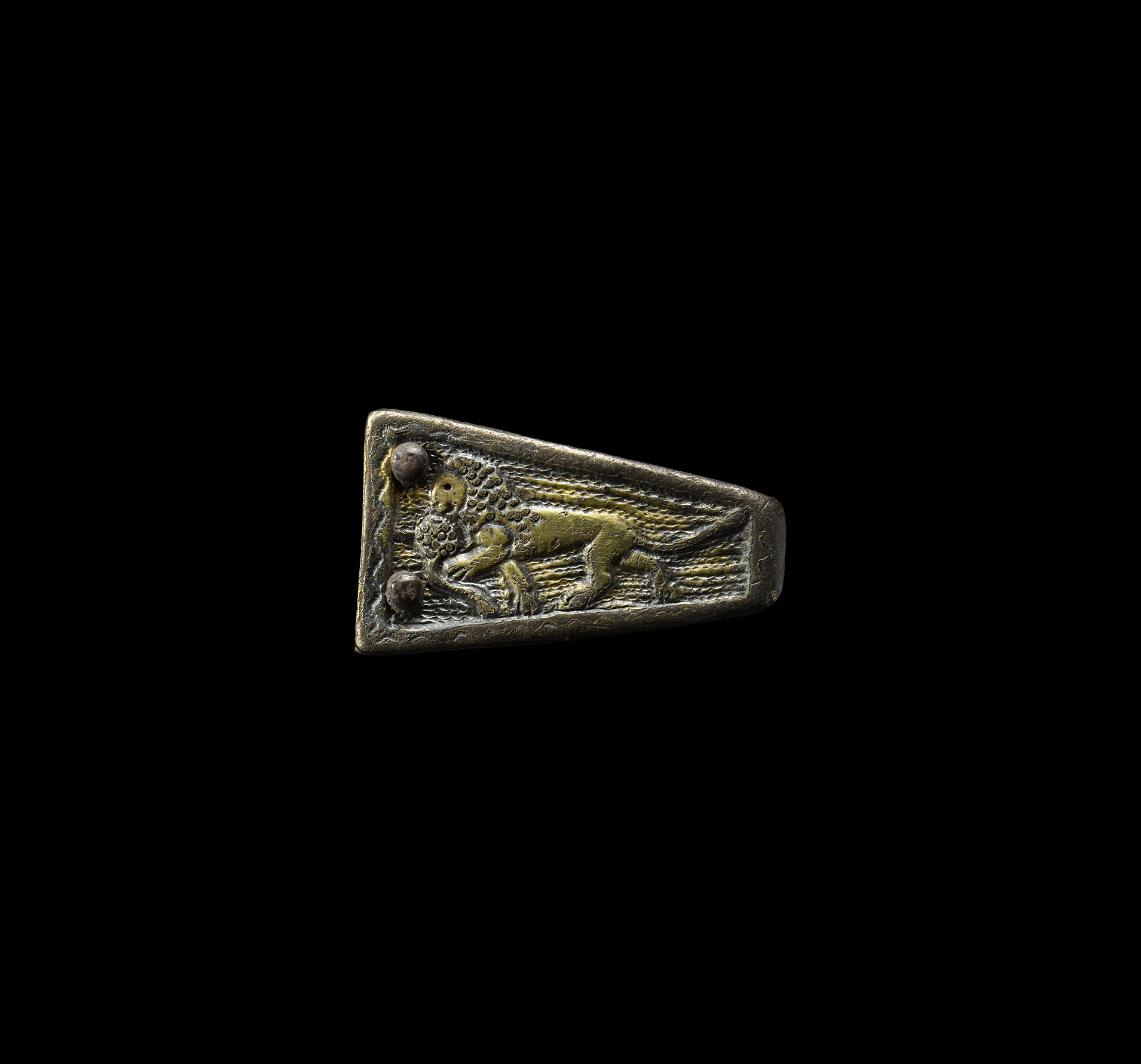 Medieval Gilt Lion Dagger Chape