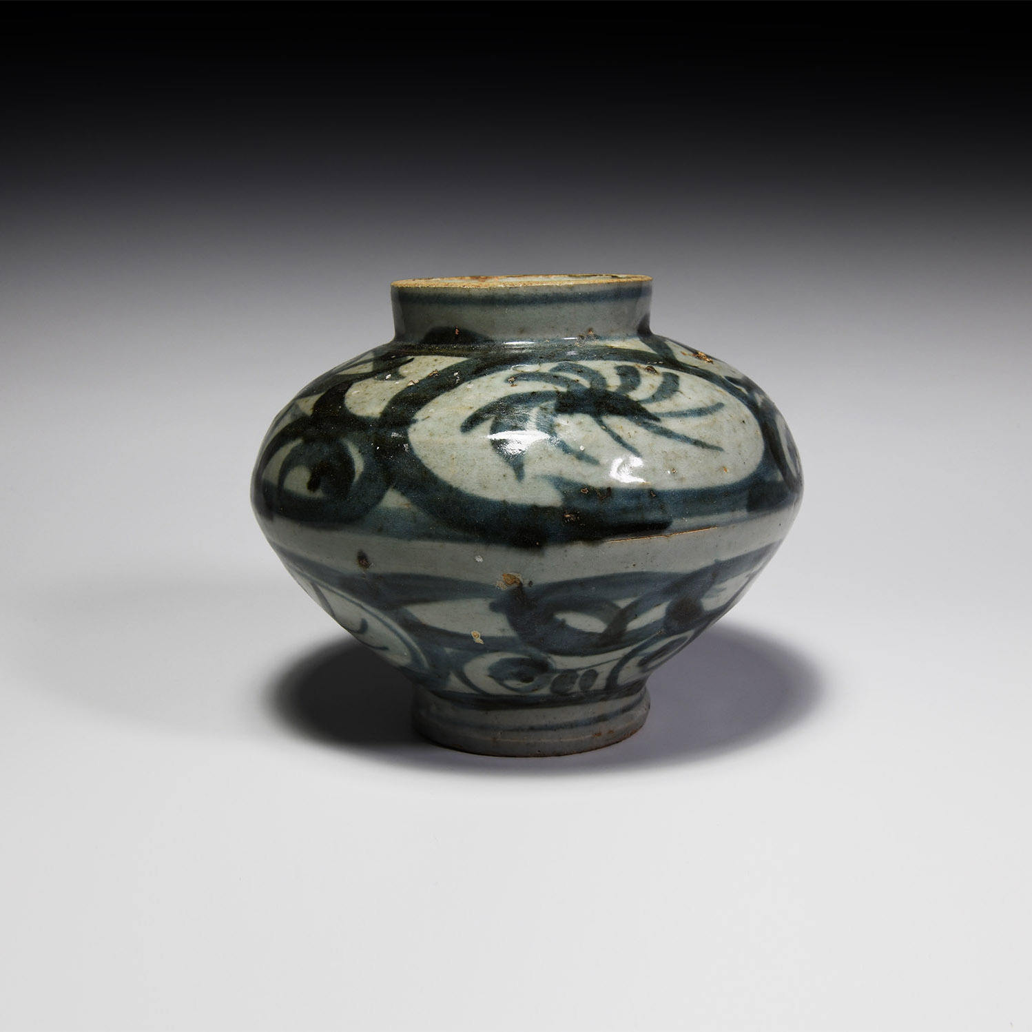 Chinese Blue and White Glazed Provincial Jar