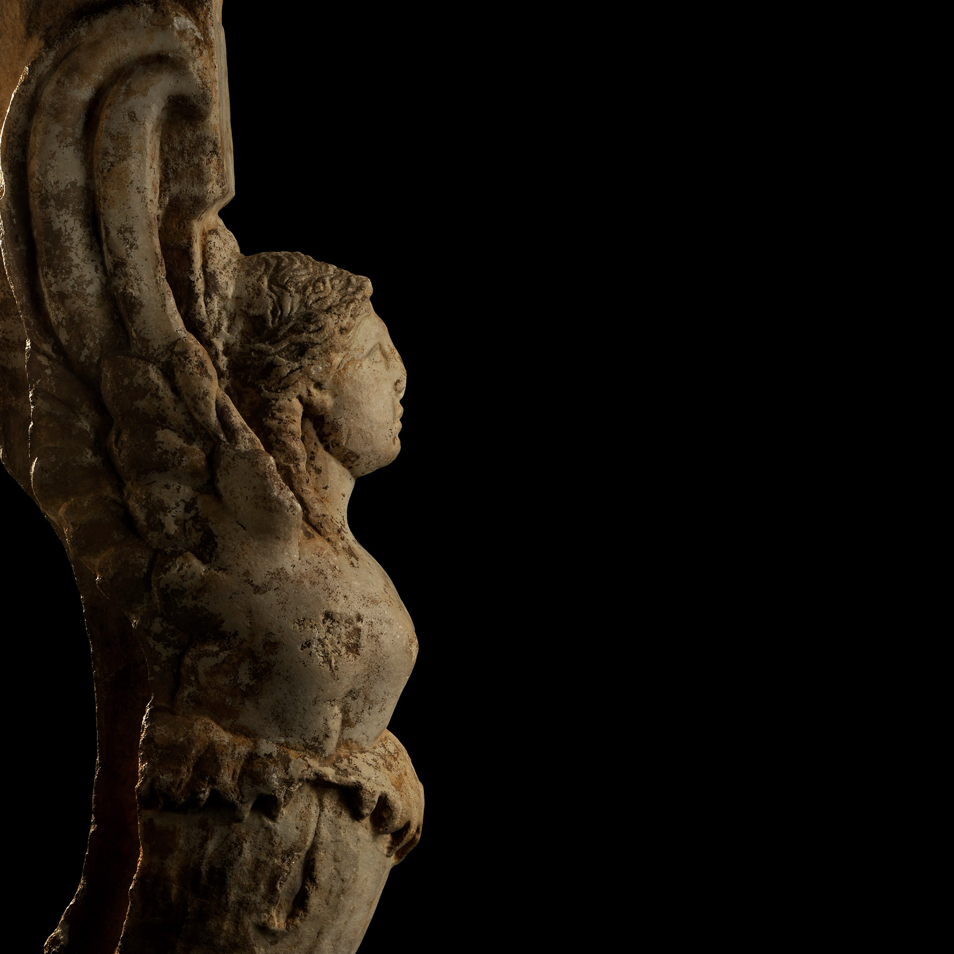 Hellenistic Marble Sphinx Trapezophoros