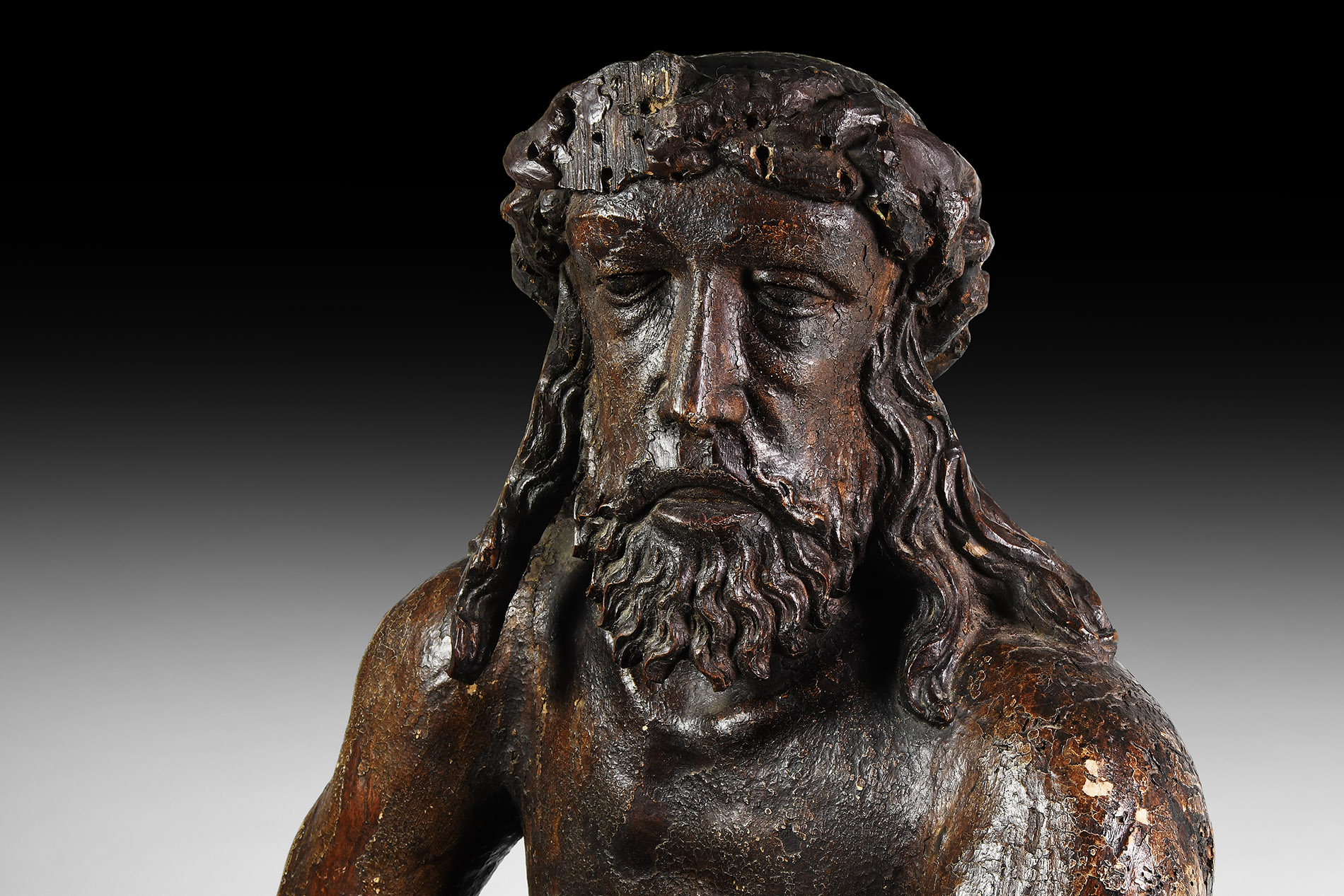 Gothic Statue of Christ as 'Man of Sorrows'