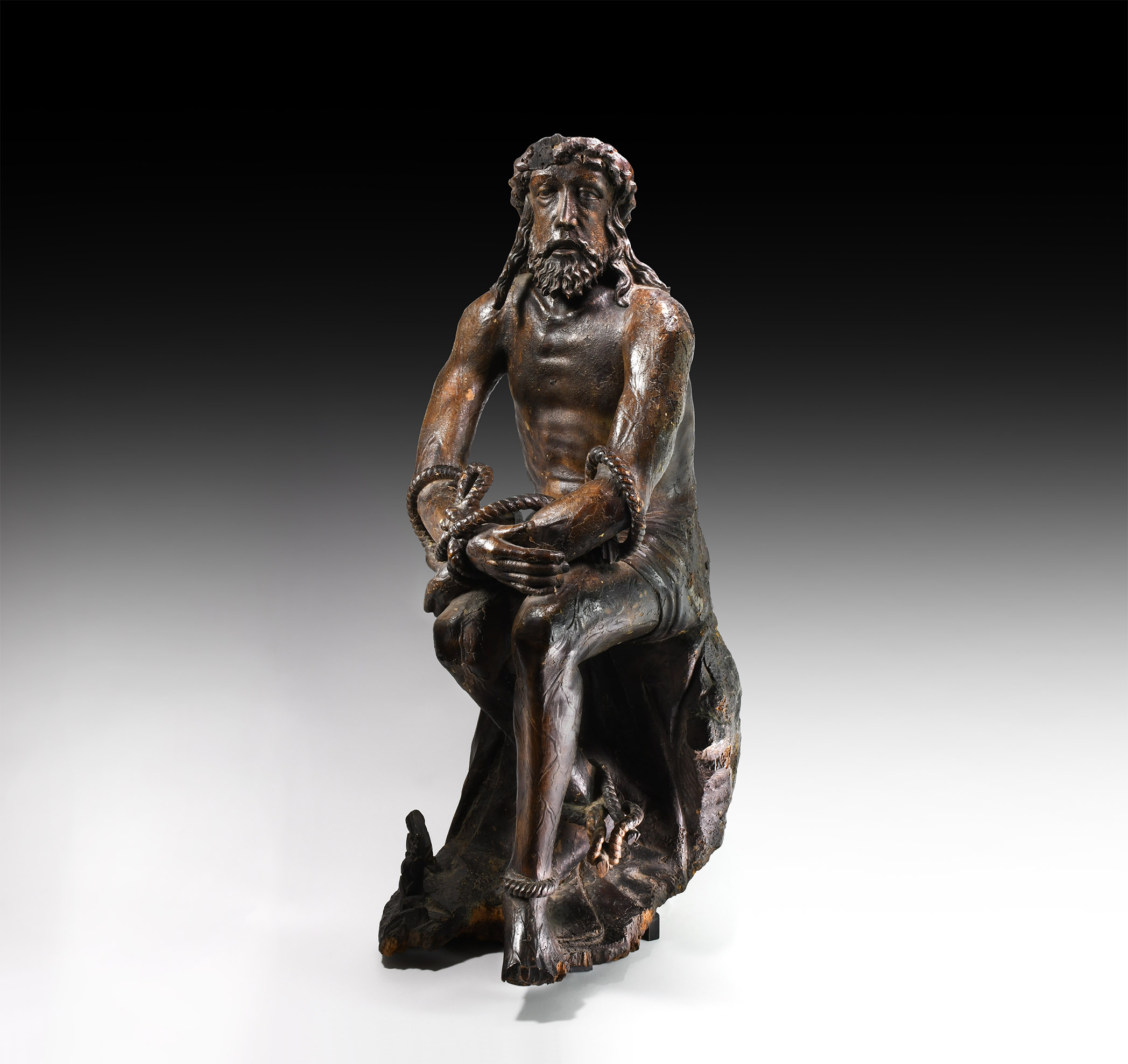 Gothic Statue of Christ as 'Man of Sorrows'