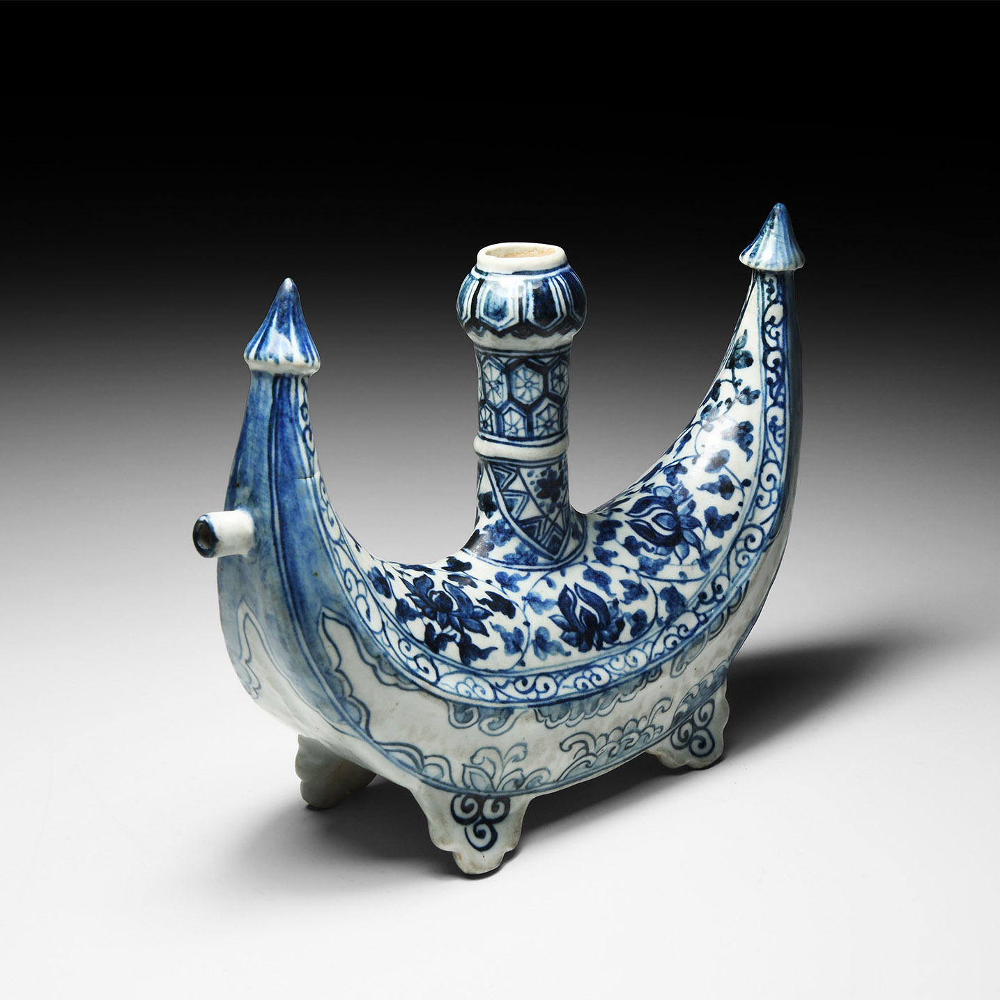 Islamic Blue and White Pilgrim Flask