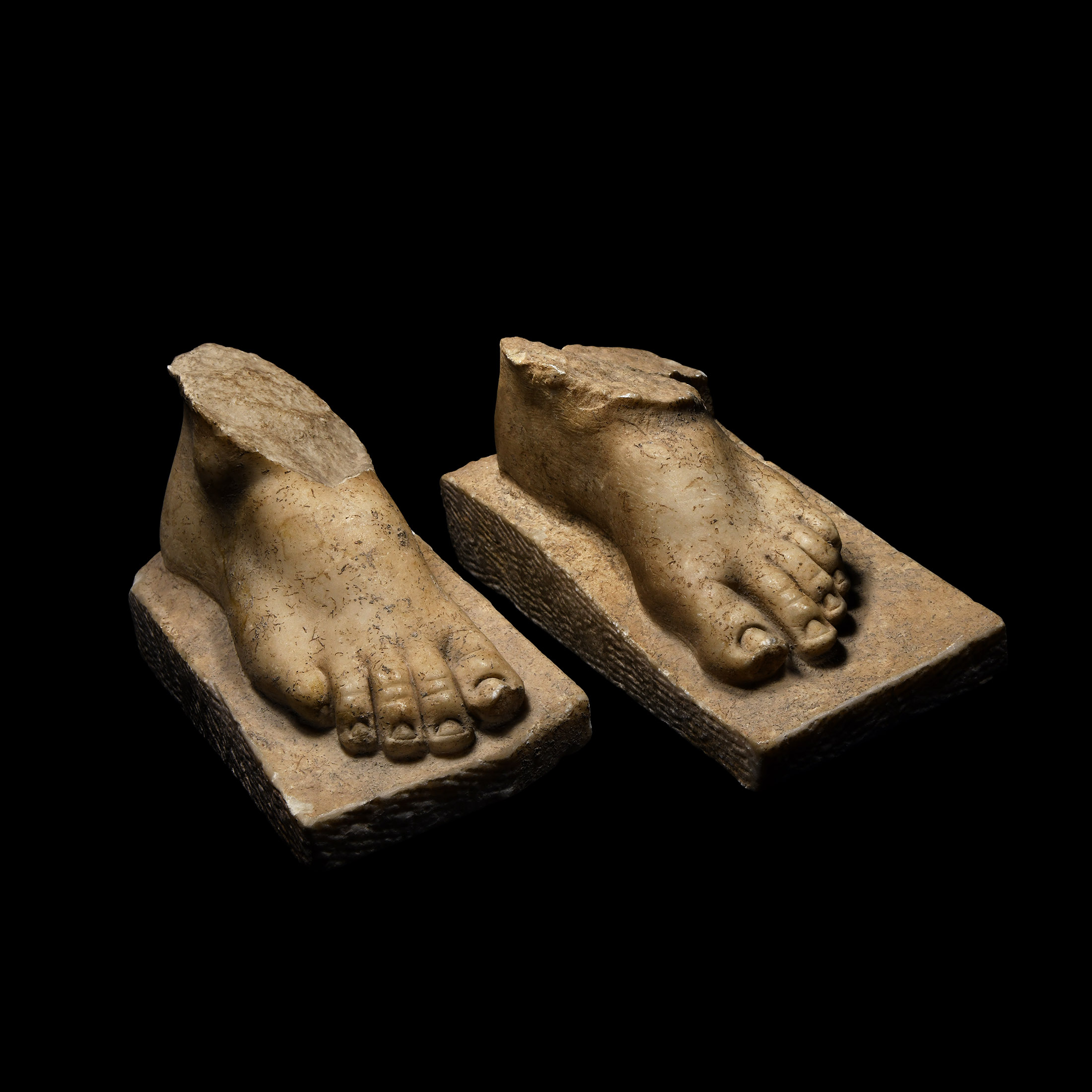 Roman Marble Statue Foot Pair