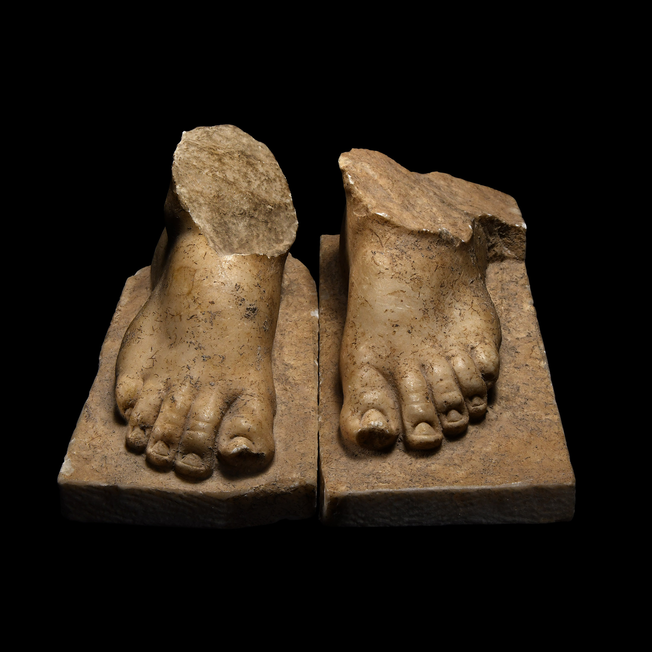 Roman Marble Statue Foot Pair