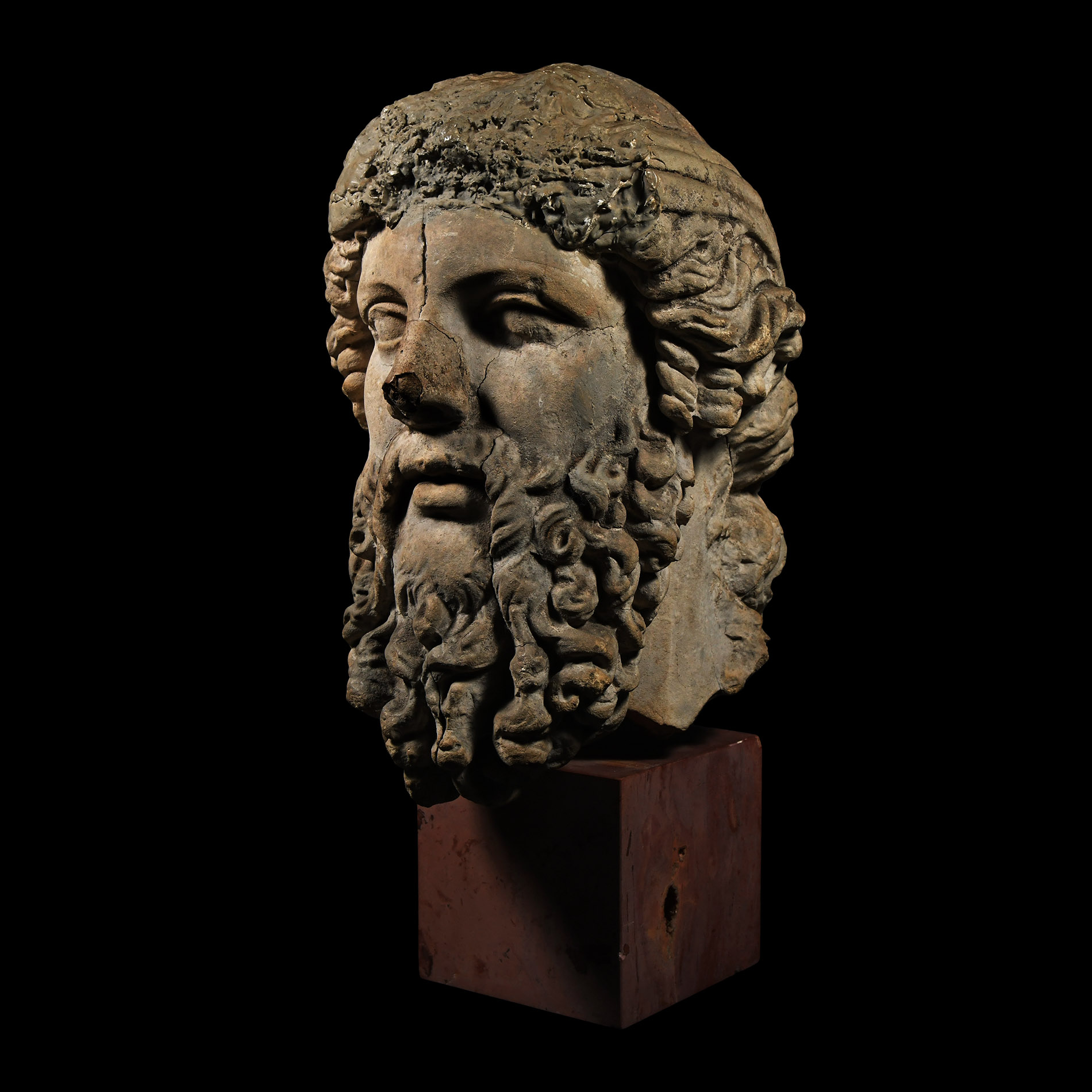 Roman Sandstone Bust of a Philosopher