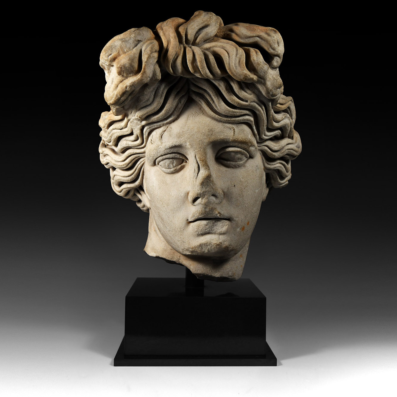Monumental Roman Marble Head of Apollo Giustiniani