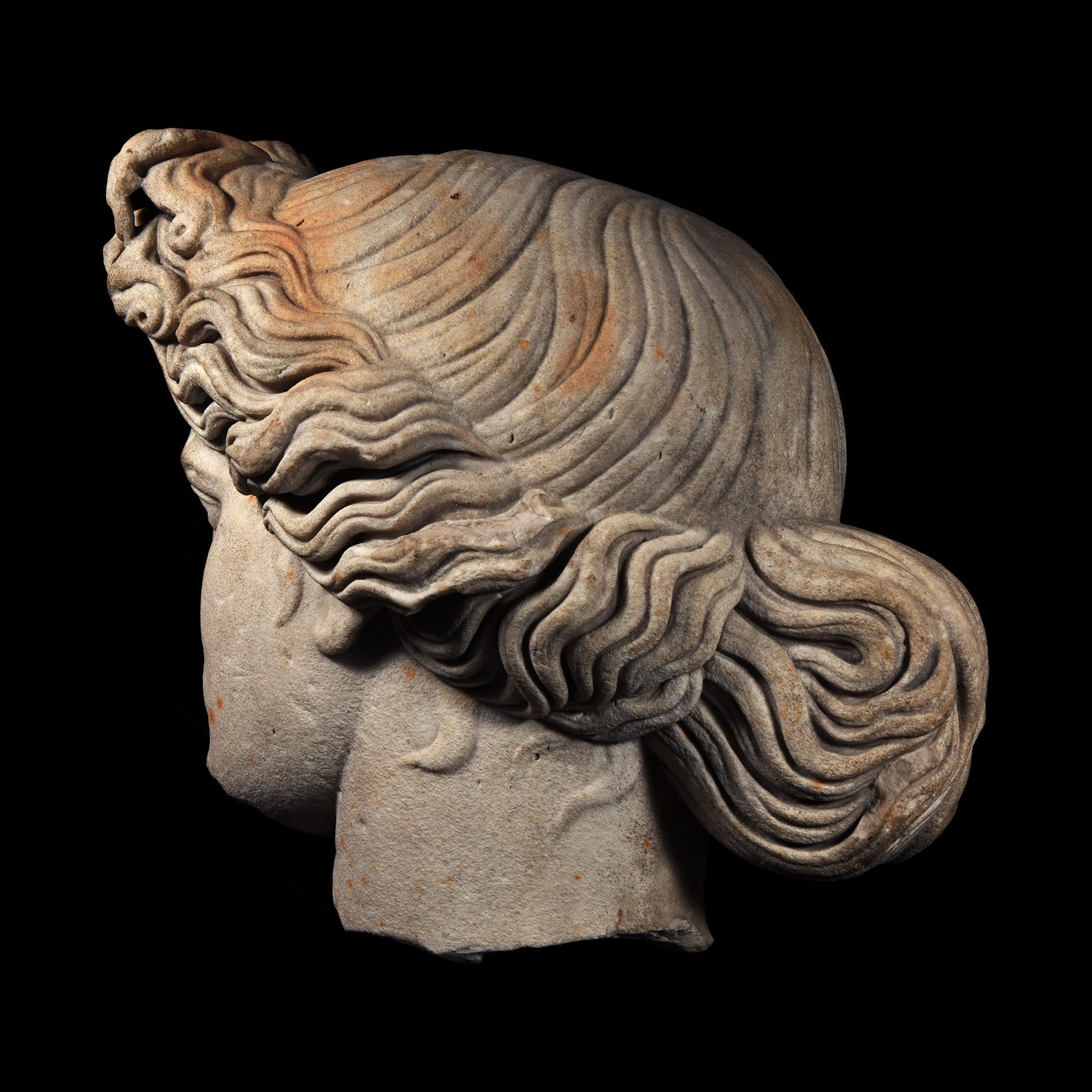 Monumental Roman Marble Head of Apollo Giustiniani