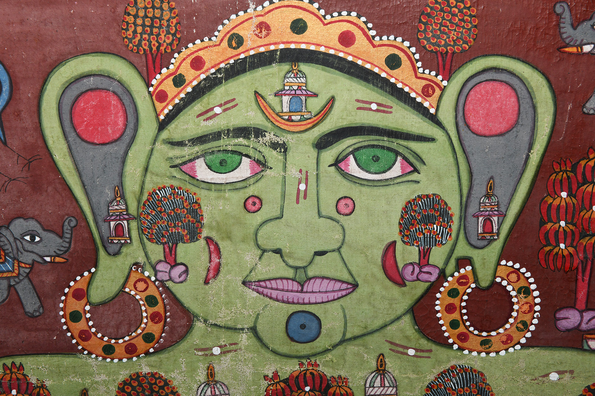 Very Large Jain Cosmic Man - Lokaturasha Painting on Cloth