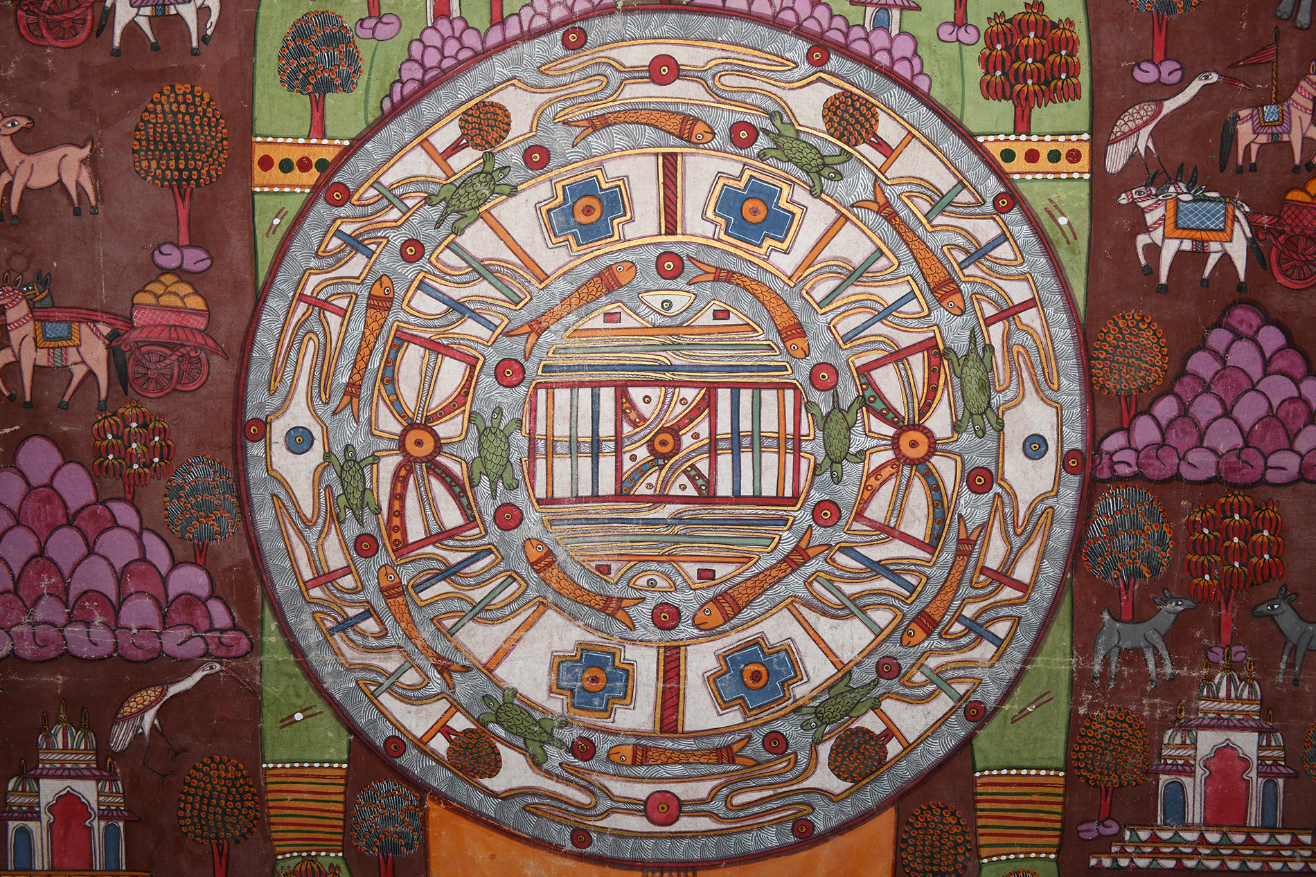 Very Large Jain Cosmic Man - Lokaturasha Painting on Cloth