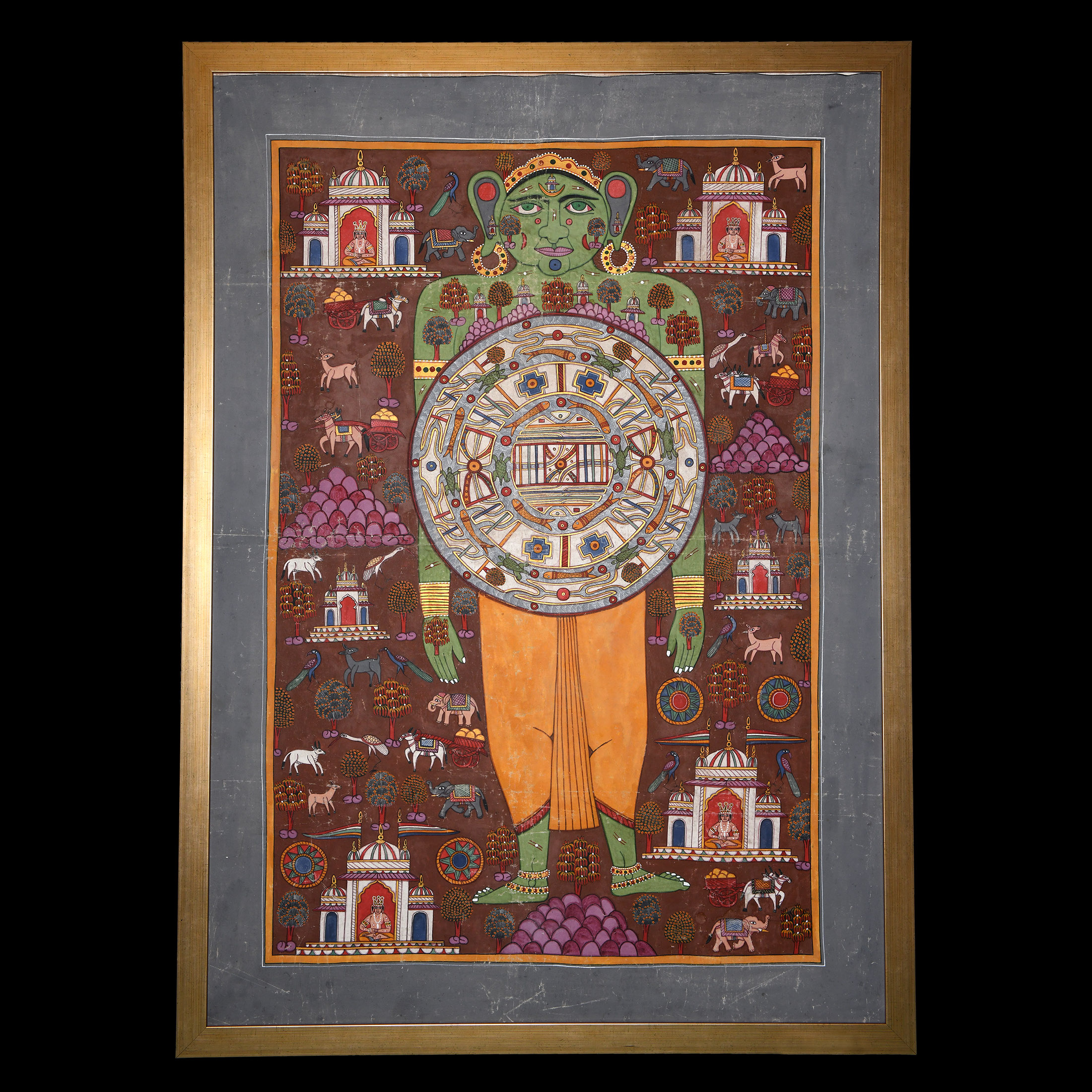 Very Large Jain Cosmic Man - Lokaturasha Painting on Cloth