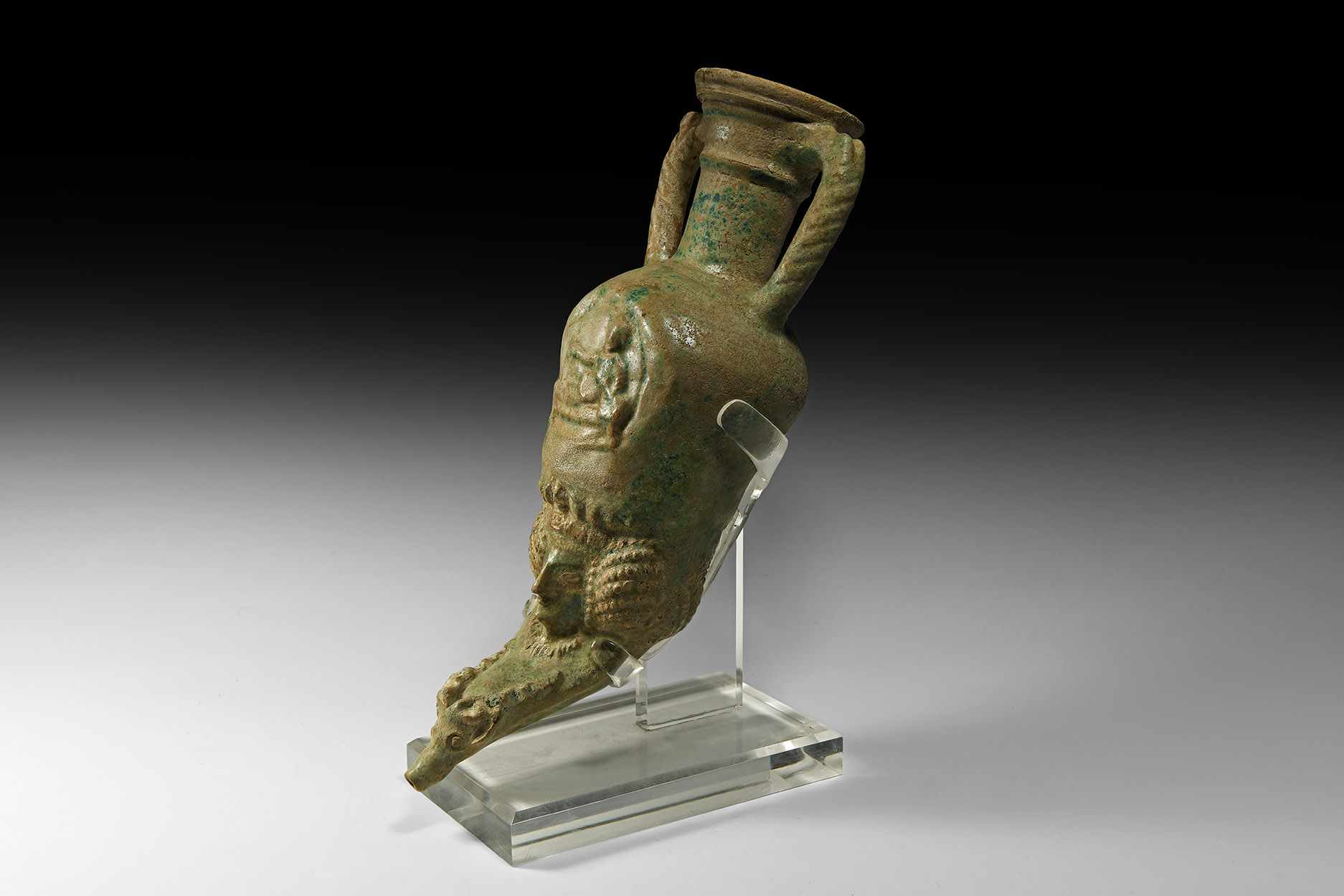 Parthian Amphora-Shaped Figural Rhyton