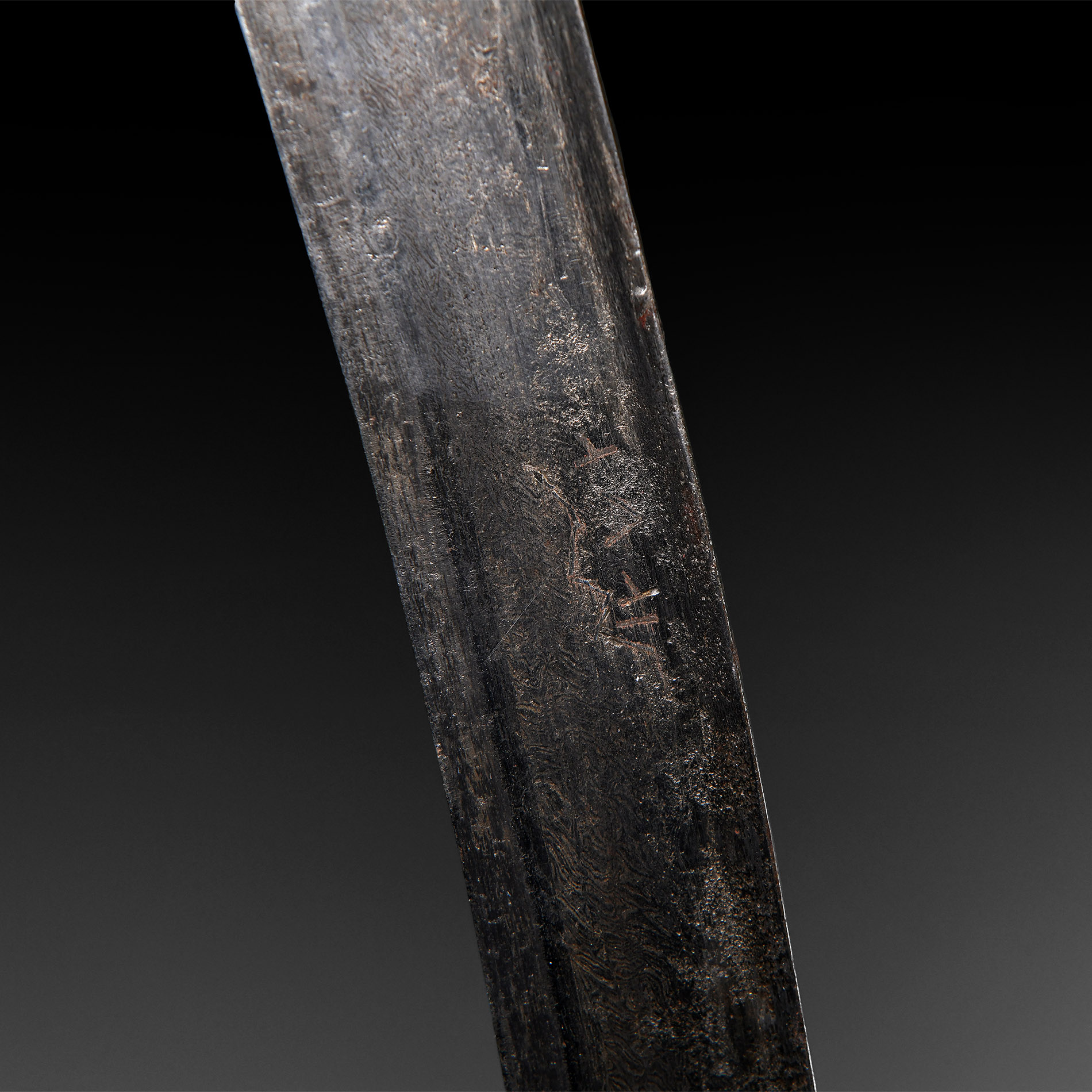 Ottoman Inscribed Pattern-Welded Yatagan Sabre
