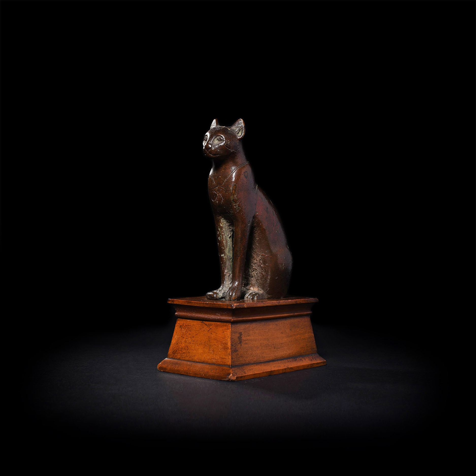 'The Miller' Egyptian Bronze Seated Cat