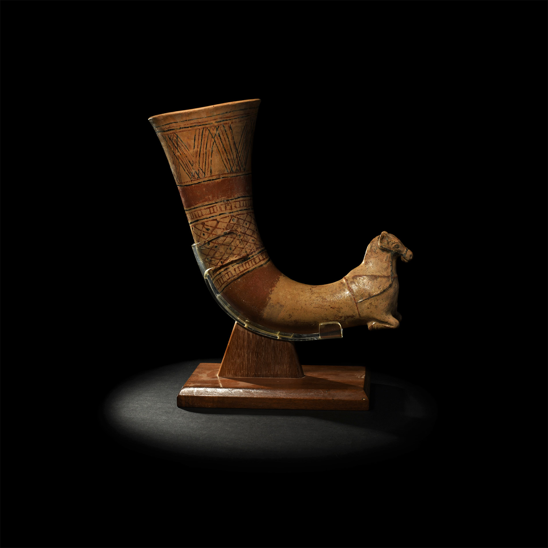 Western Asiatic Glazed Horse Rhyton