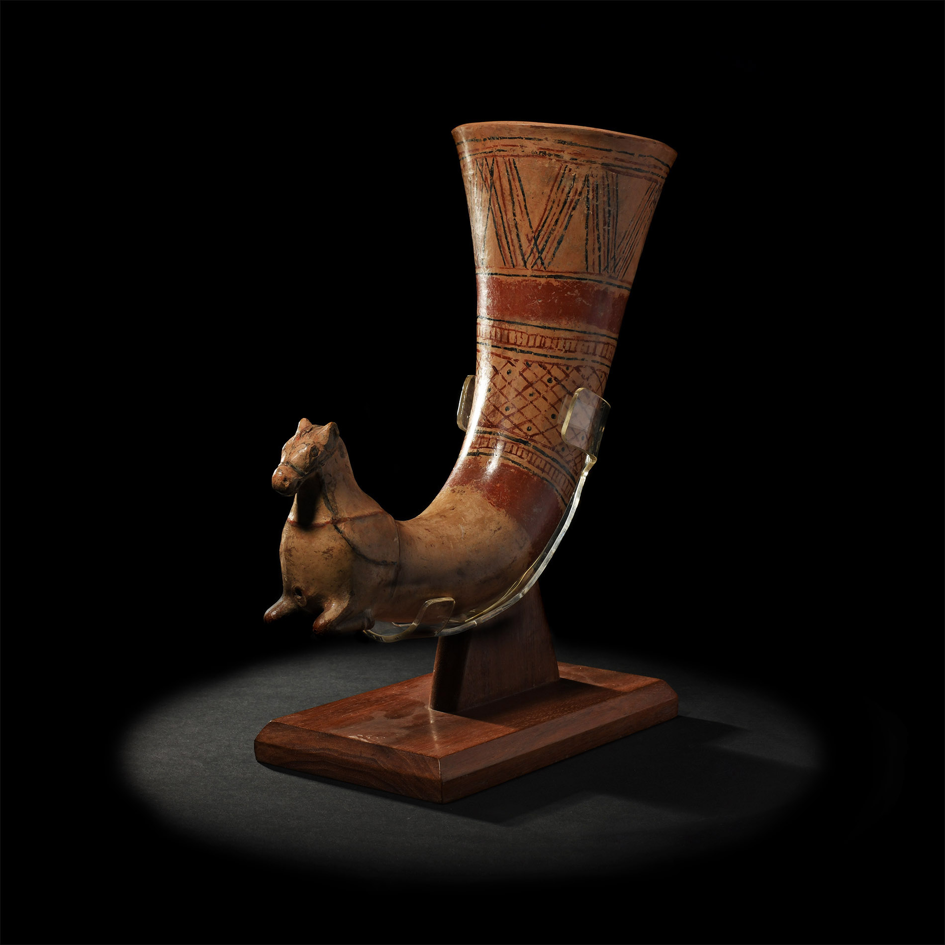 Western Asiatic Glazed Horse Rhyton