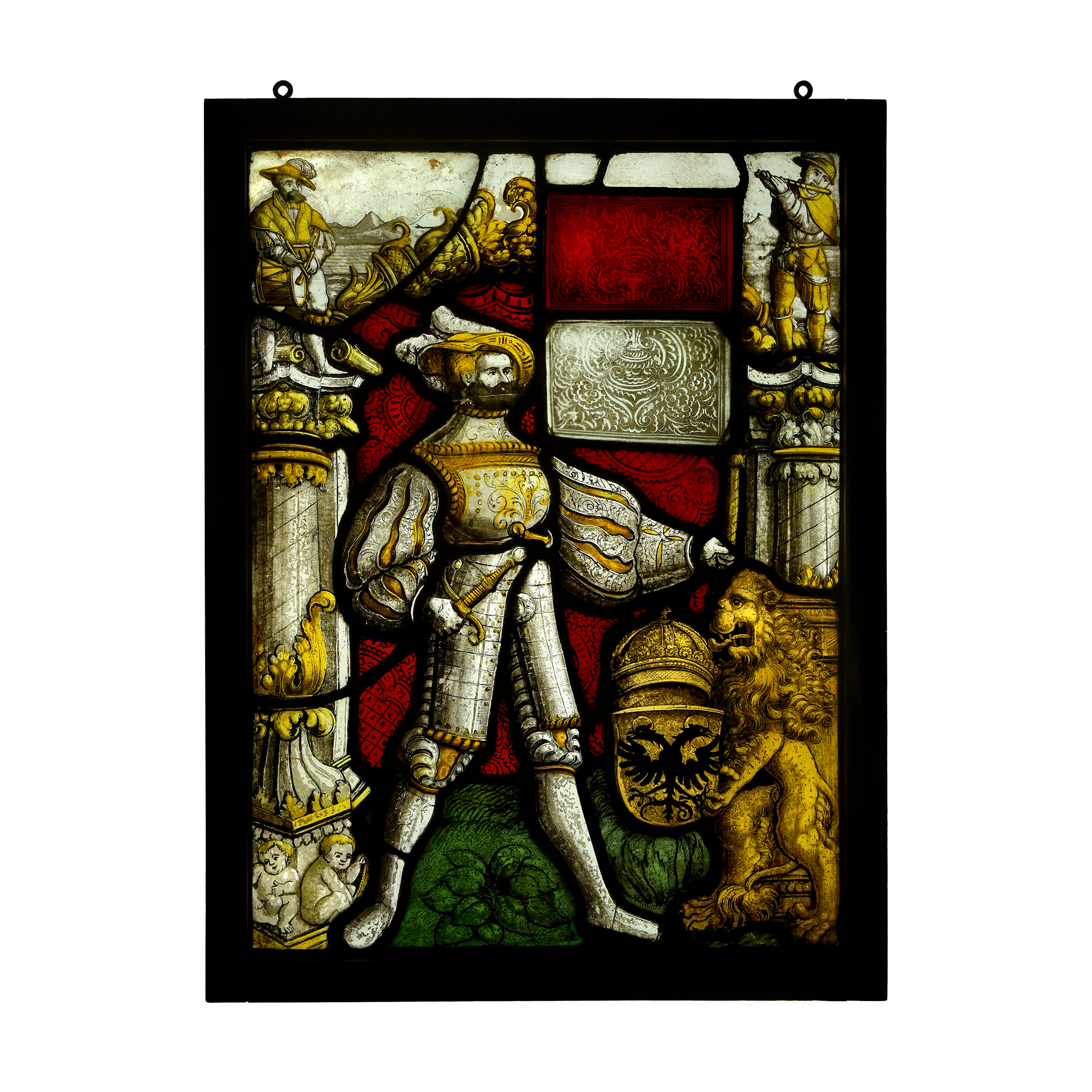 Medieval Stained Glass Heraldic Panel