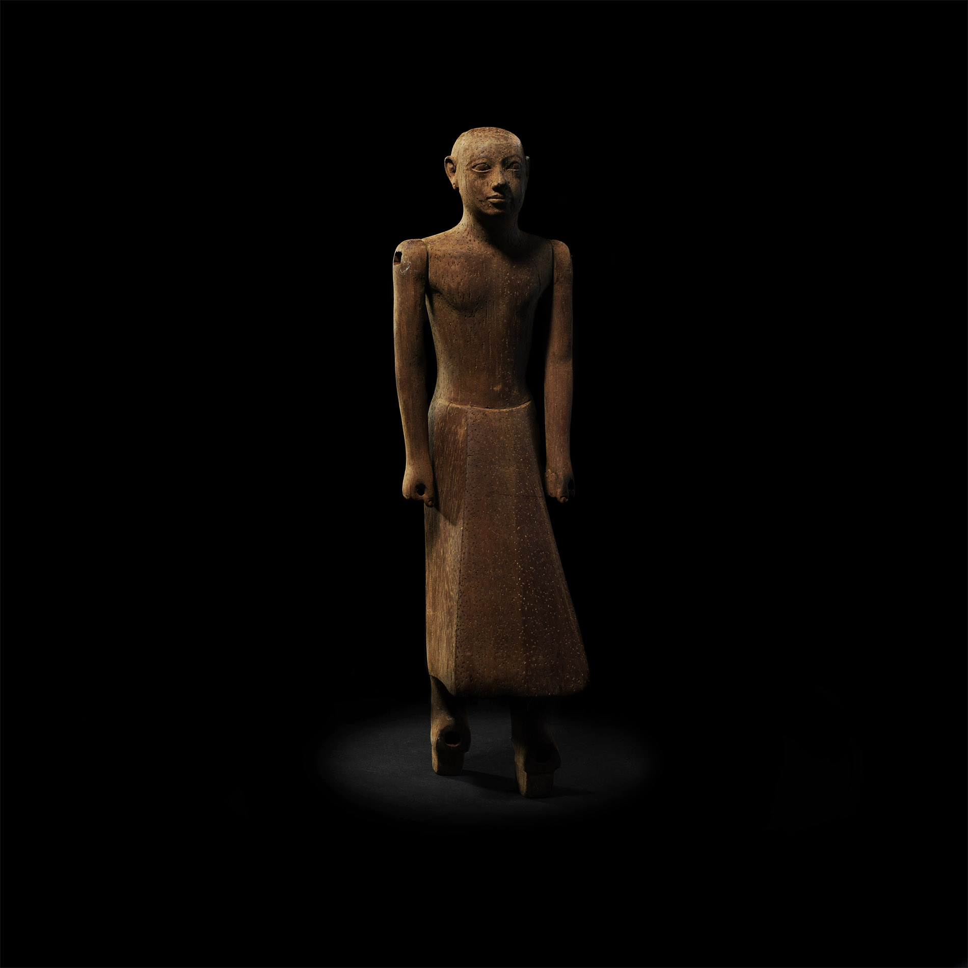 Large Egyptian Wooden Statue of a Noble