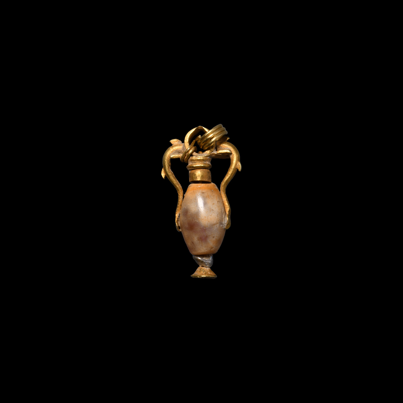 Greek Gold Dolphin Amphora Pendant