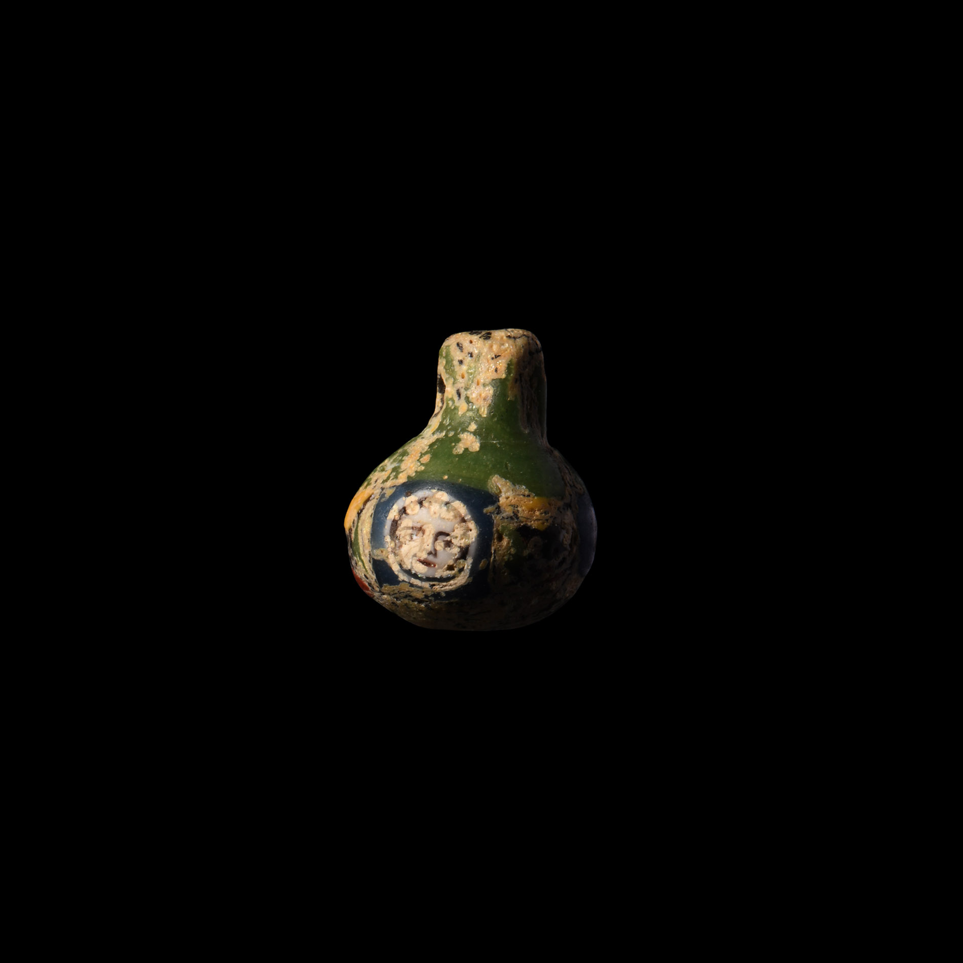 Roman Glass Face Bulla