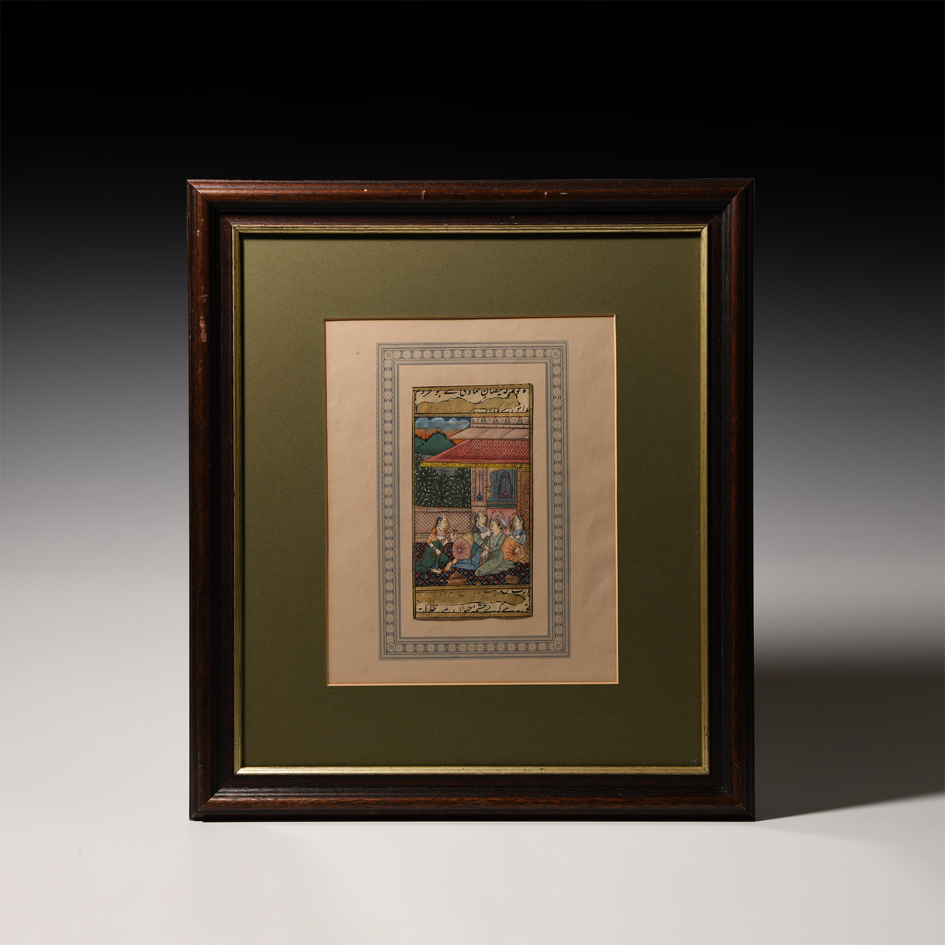Framed Watercolour Painting with Harem Scene