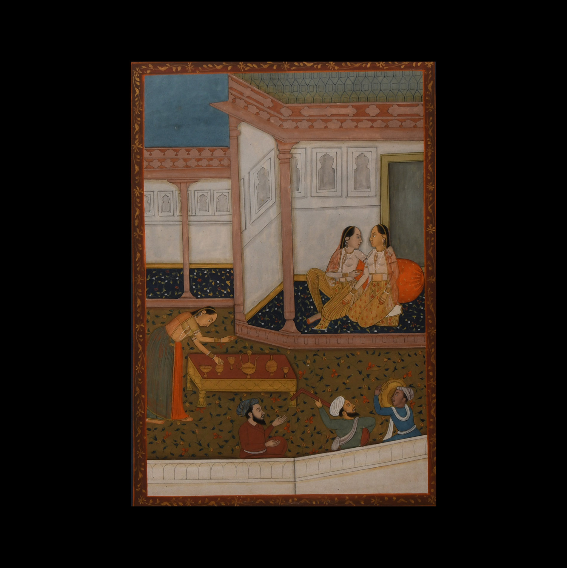 Framed Indian Watercolour Painting