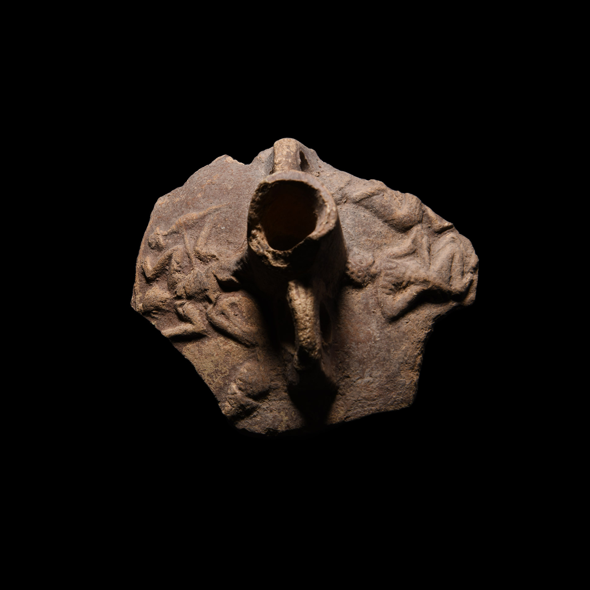 Roman Terracotta Jar Fragment with Erotic Scenes
