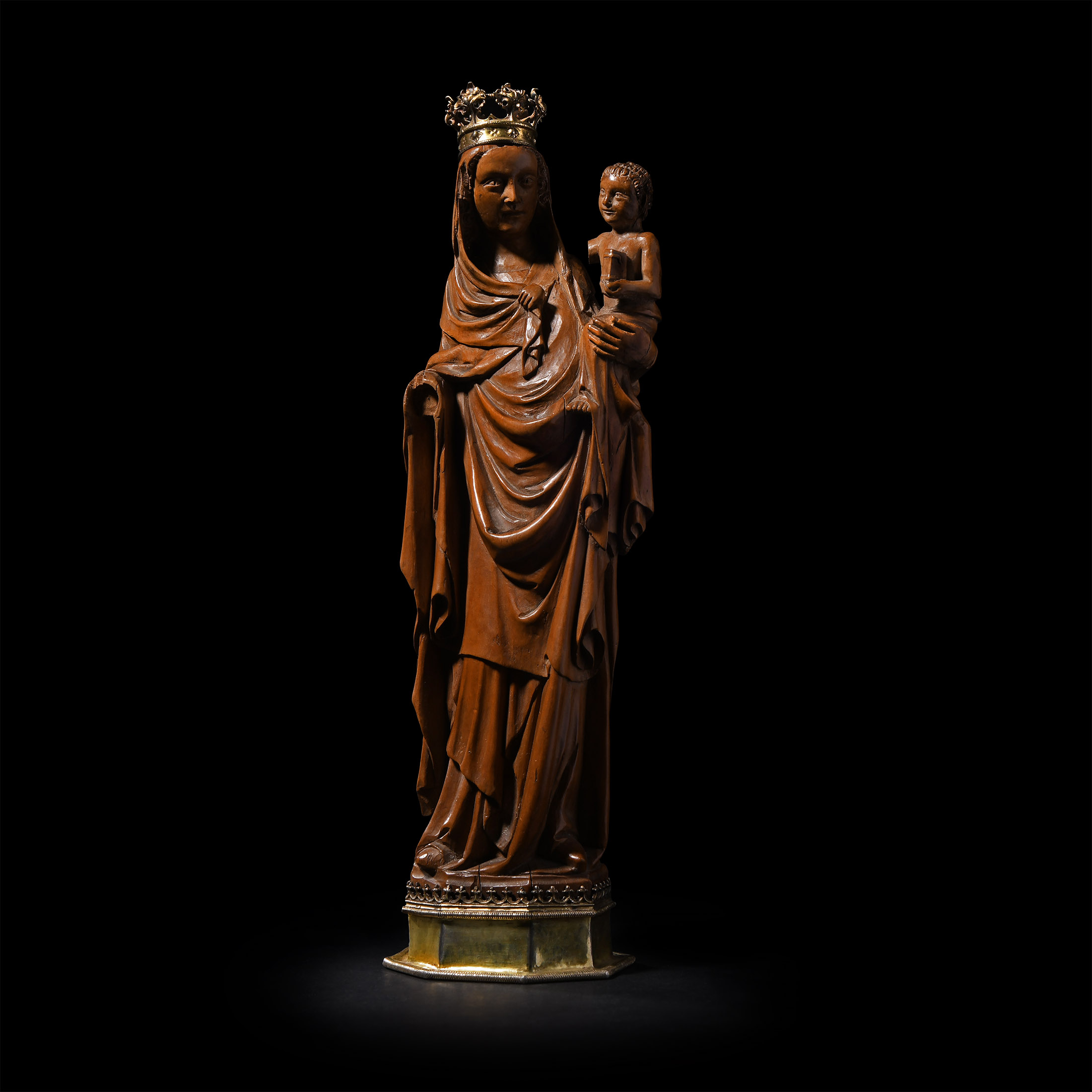 Medieval Isle-de-France Virgin and Child Statuette
