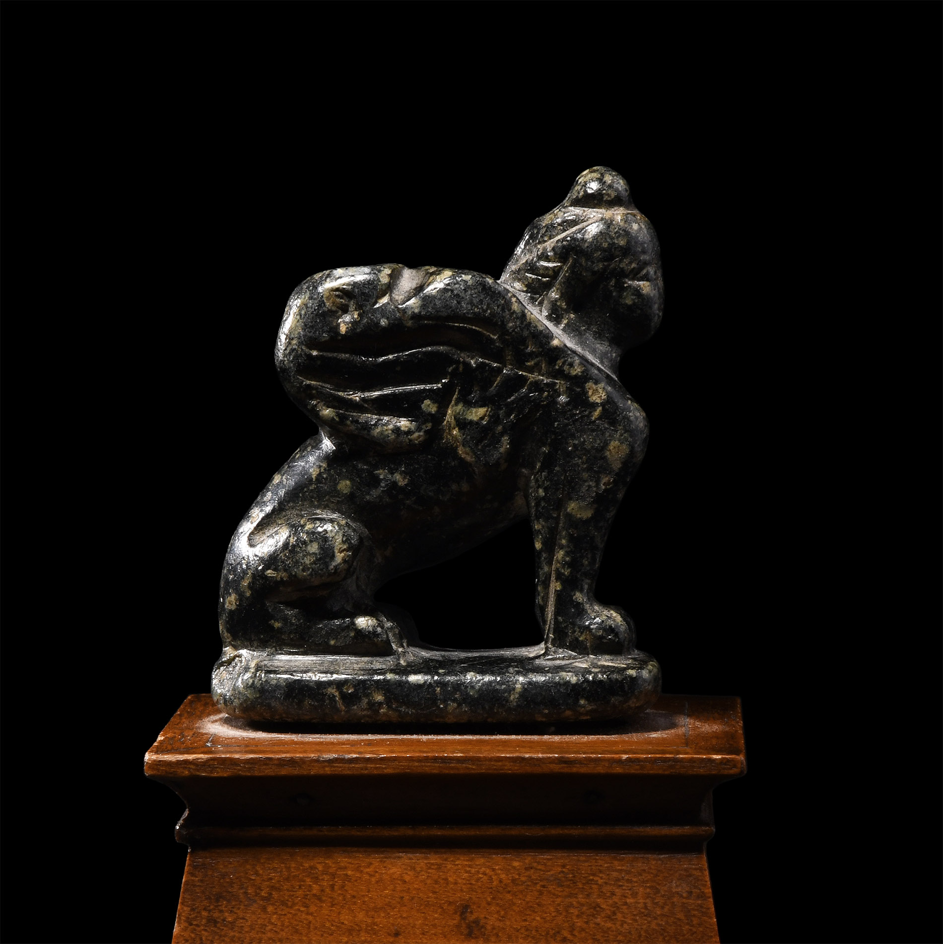 Egyptian Black Hardstone Sphinx