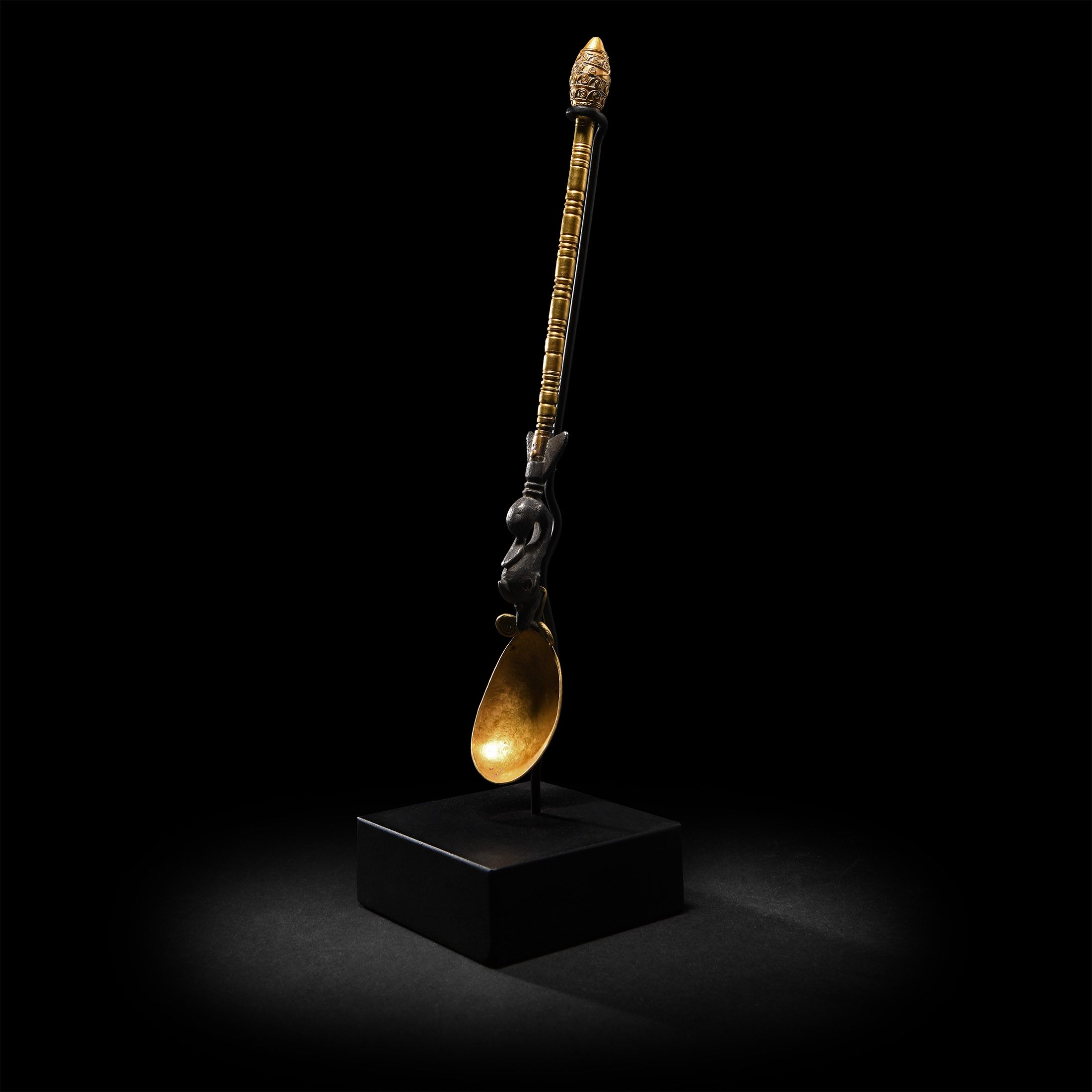 Roman Gold Liturgical Spoon with Silver Dolphin
