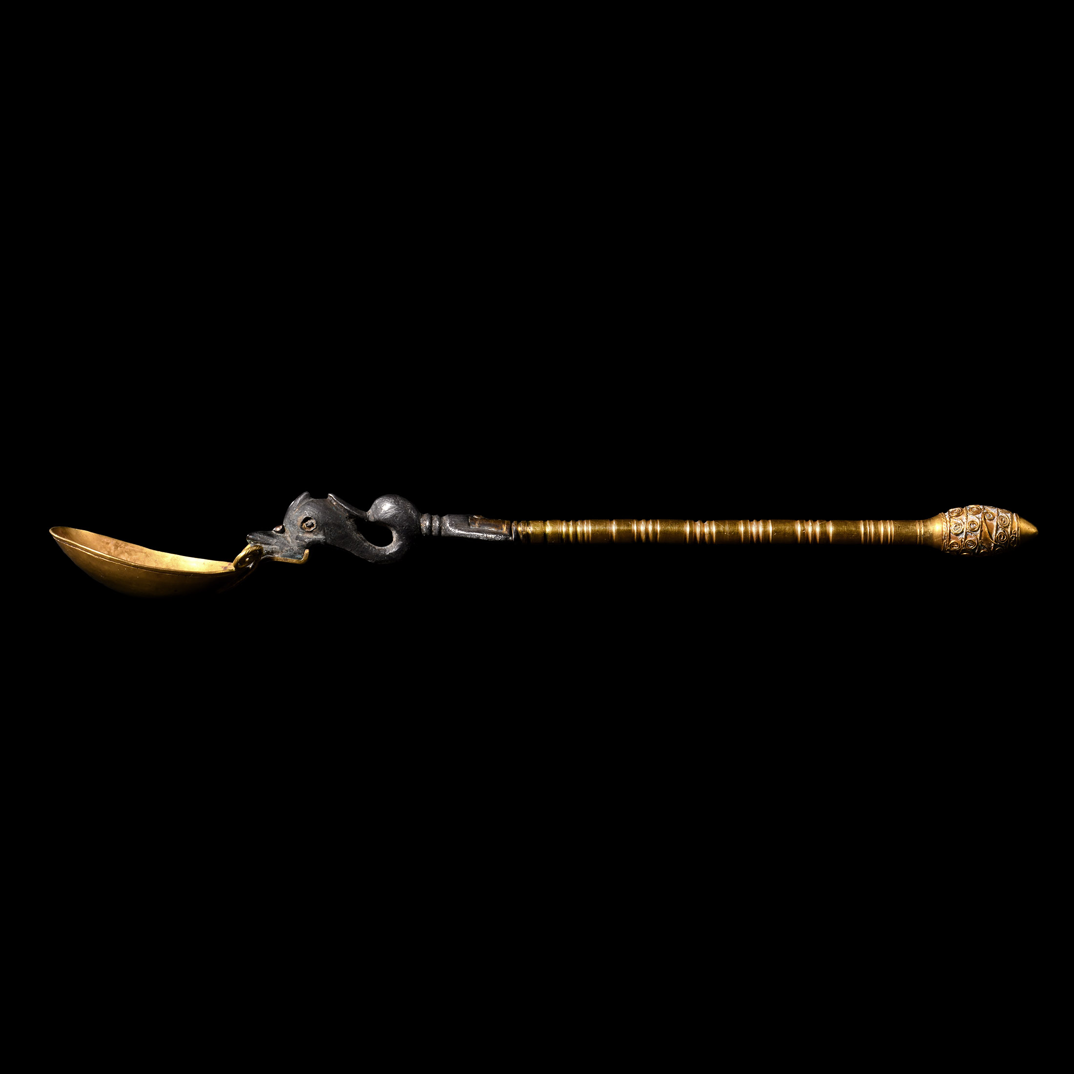 Roman Gold Liturgical Spoon with Silver Dolphin