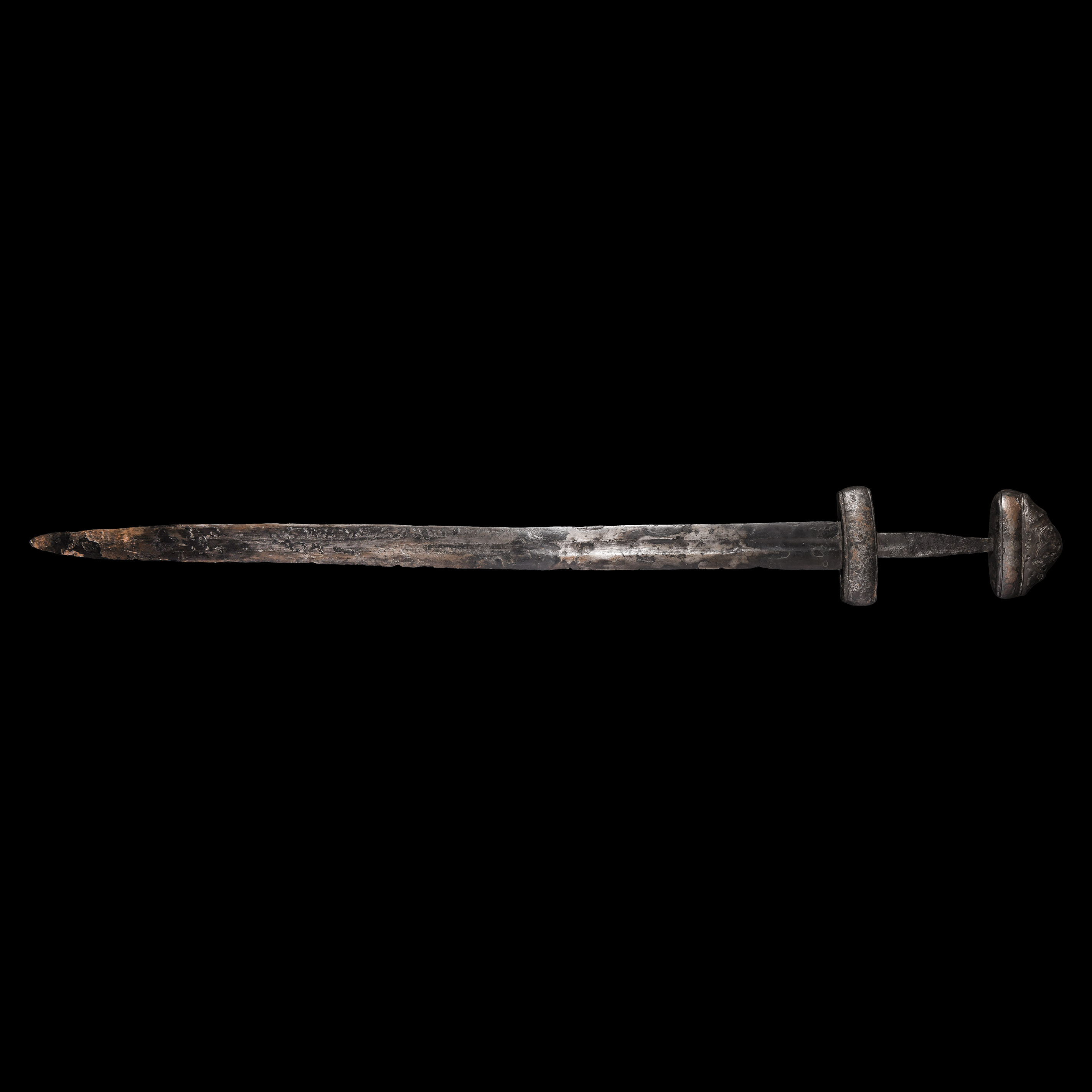 Viking Sword with Silver Inlaid Hilt