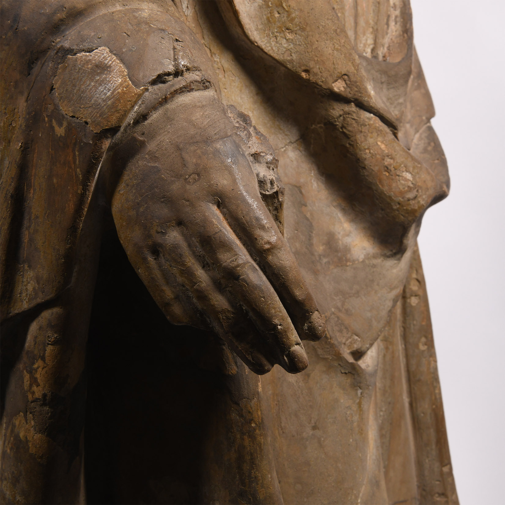 Medieval Limestone Statue of the Virgin and Child