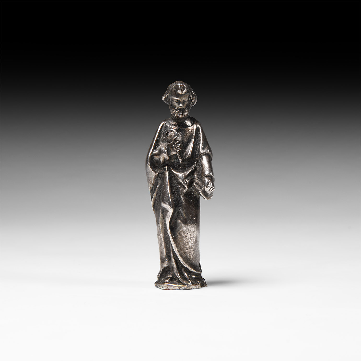 Post Medieval Silver Apostle Peter Statuette