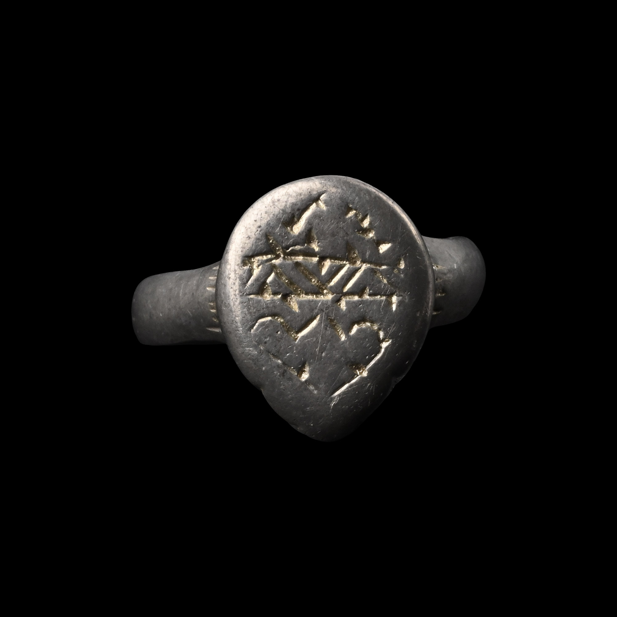 Medieval Silver Ring with Heraldic Bezel