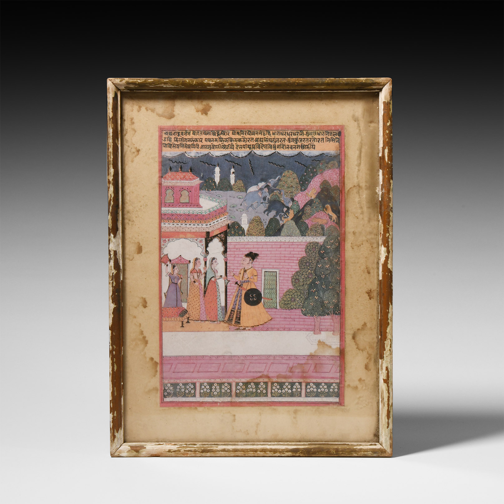 Indian Framed Print with Royal Scene