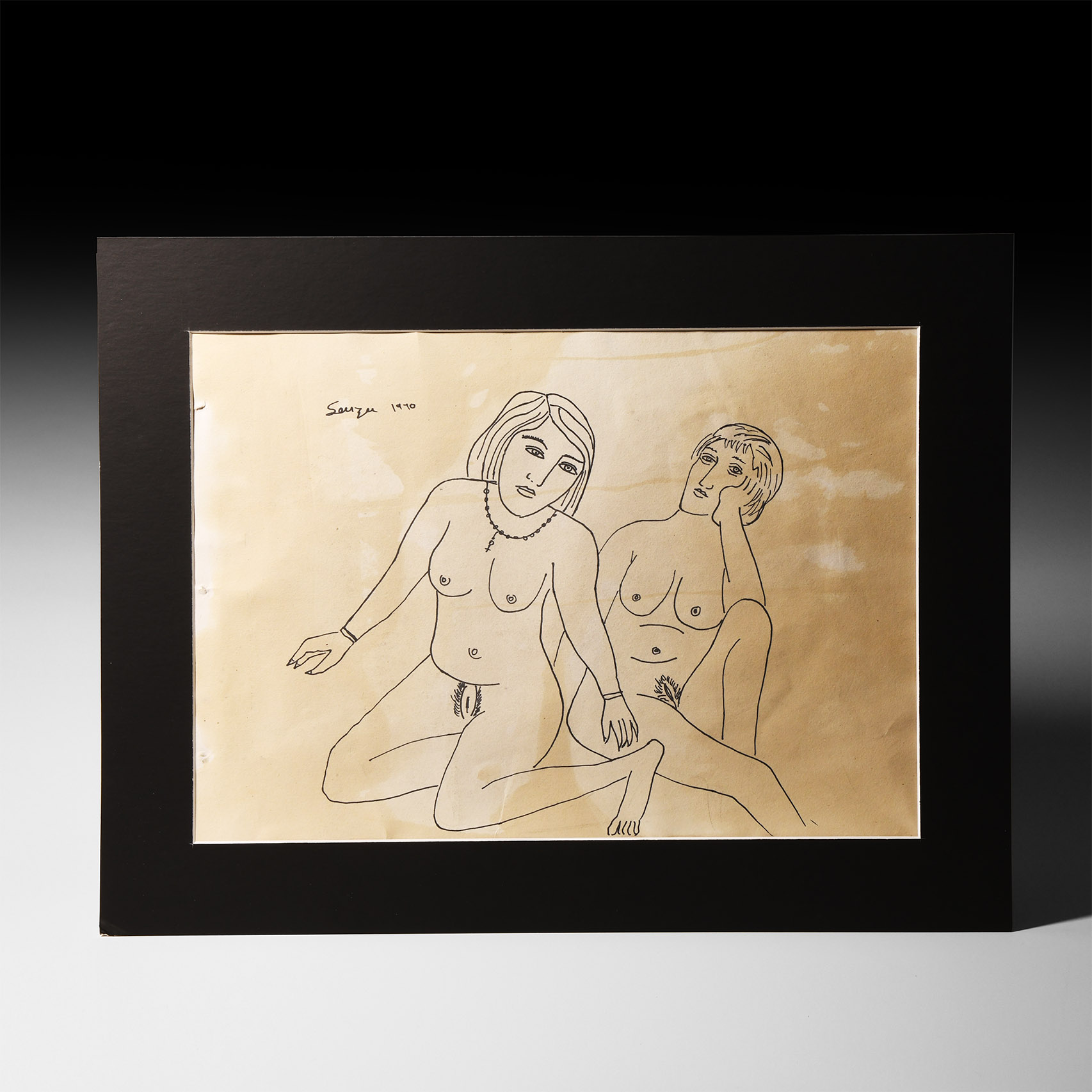 Indian Erotic Sketch Attributed to F.N. Souza