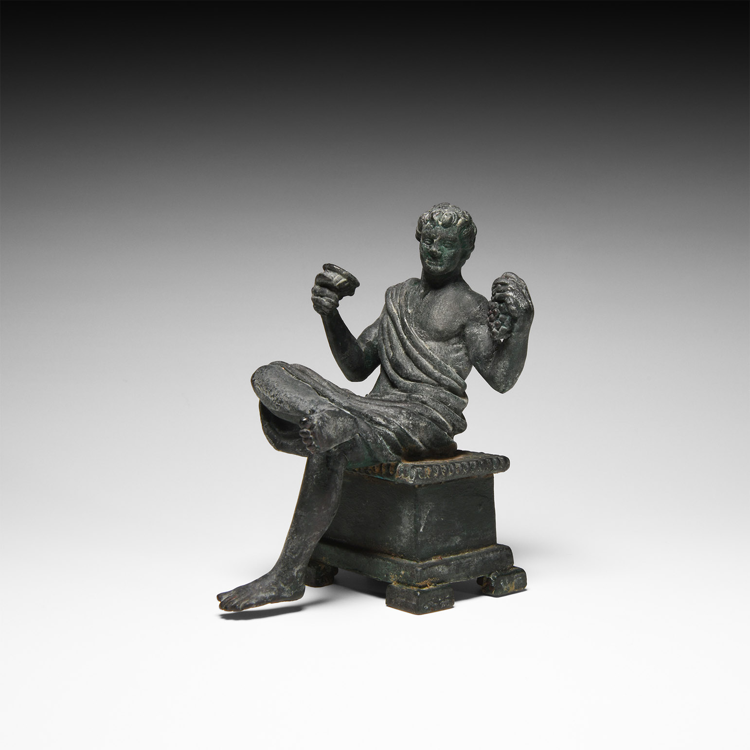 Post Medieval Bronze Statuette of a Roman Banqueteer