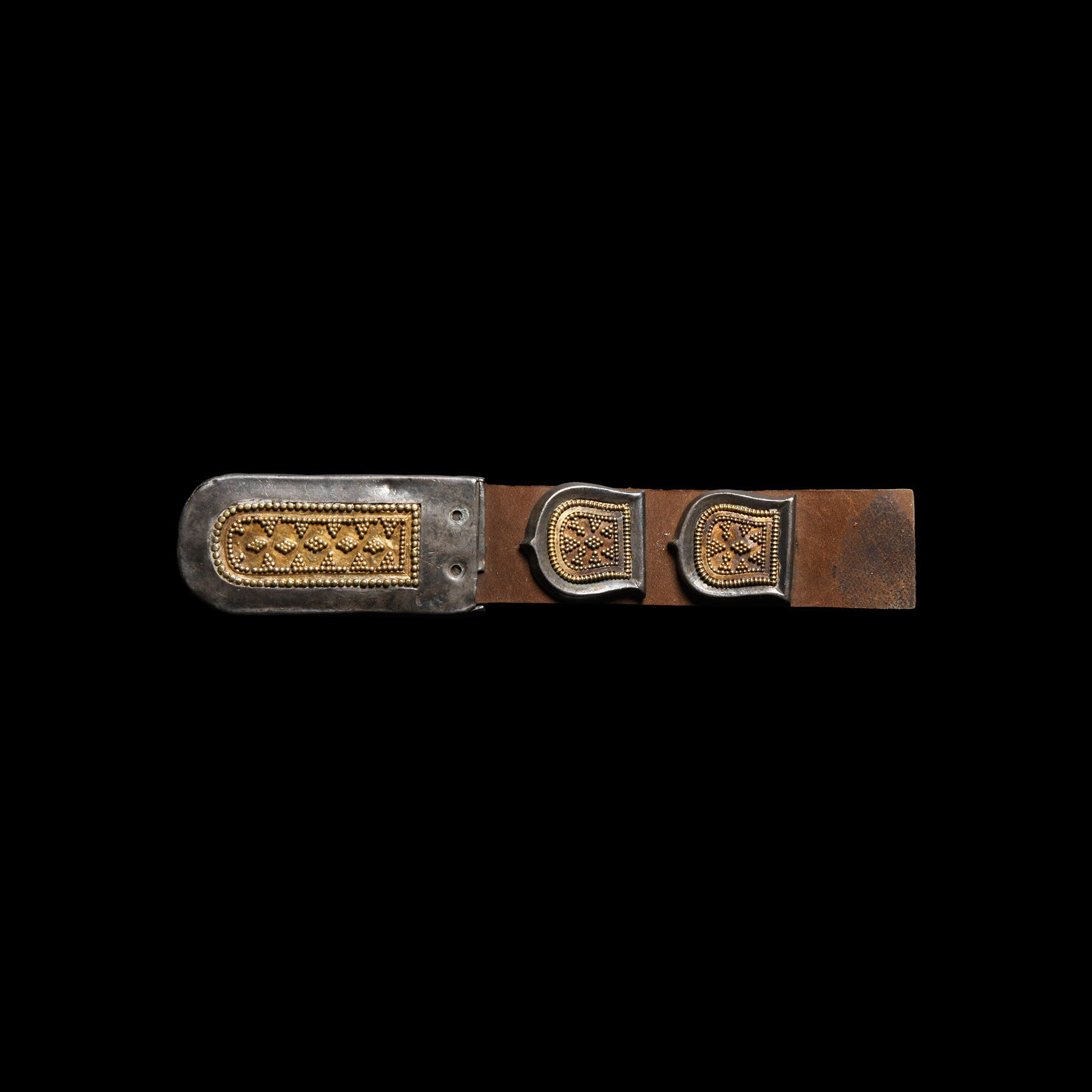 Avar-Byzantine Silver-Gilt Sword Belt Mount Group