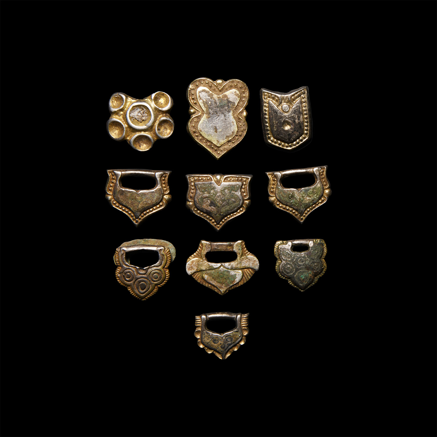 Volga Silver-Gilt Sword Belt Mount Group