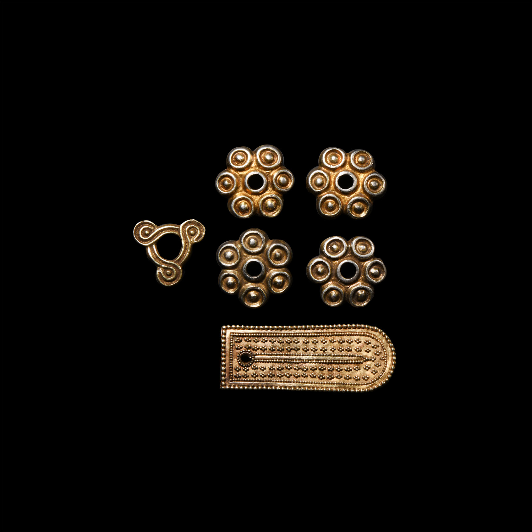 Avar-Byzantine Silver-Gilt Sword Belt Mount Group