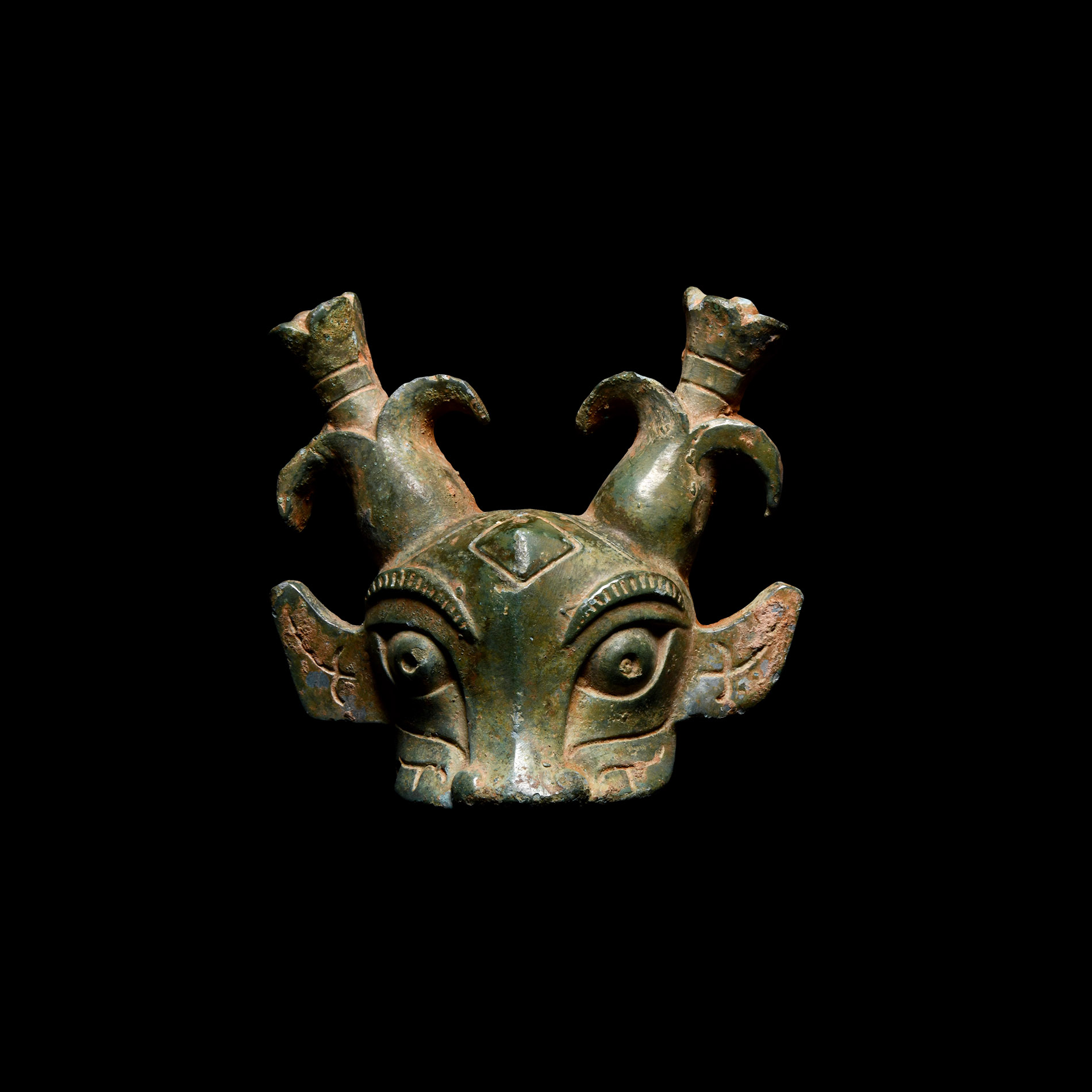 Chinese Han Style Bronze Animal Finial