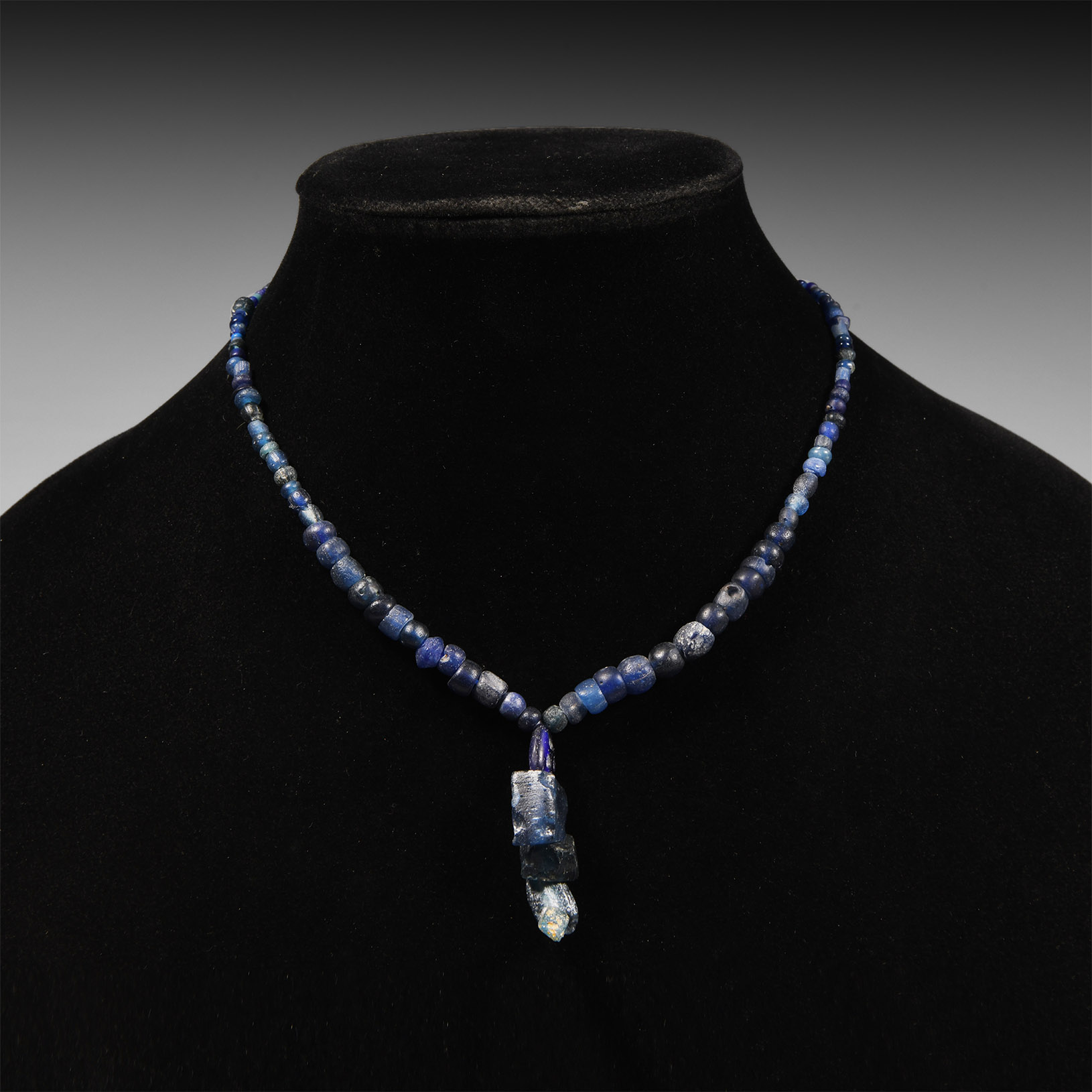 Roman Blue Glass and Other Mixed Bead Group