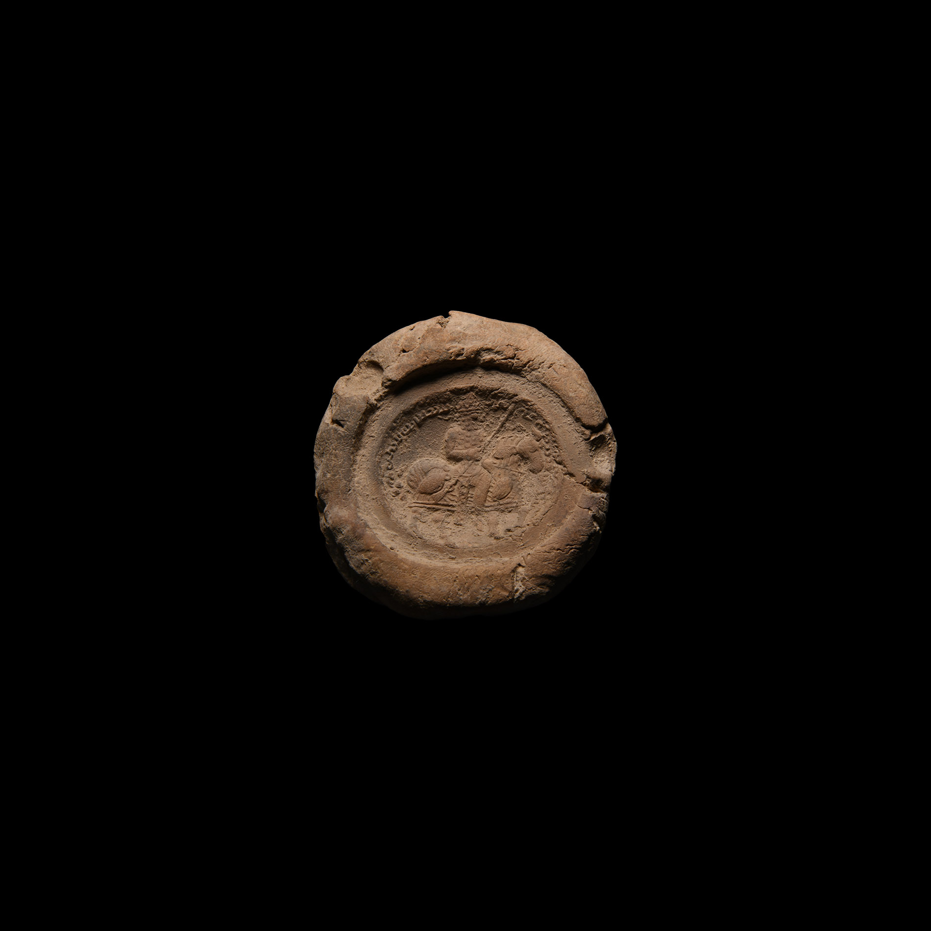 Sassanian General of the South Ceramic Bulla Seal Impression