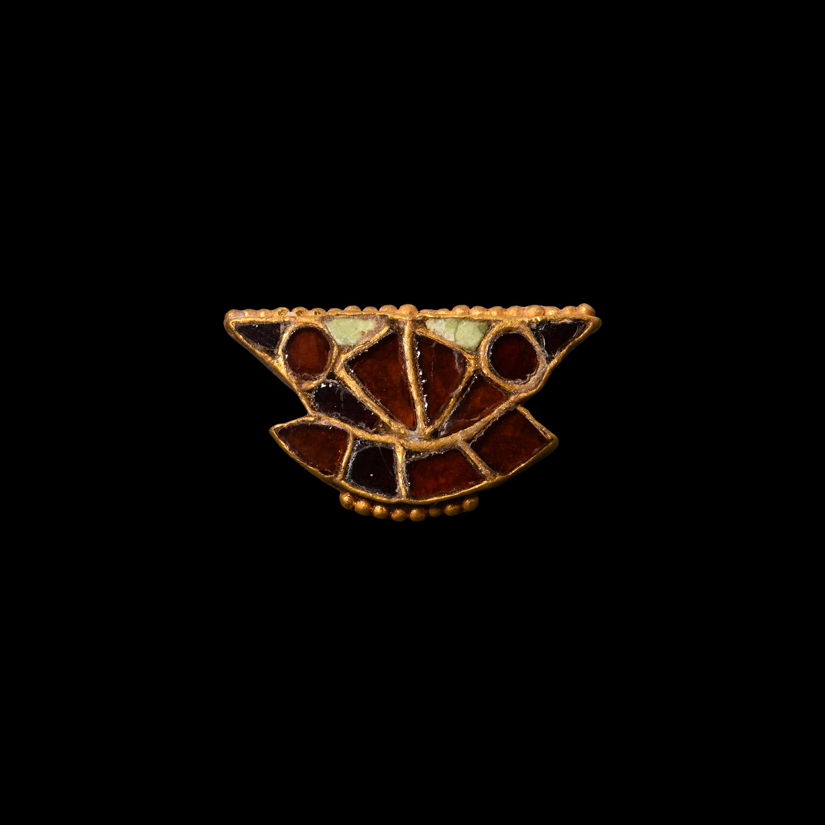 Saxon Garnet-Inlaid 'Face' Buckle Element