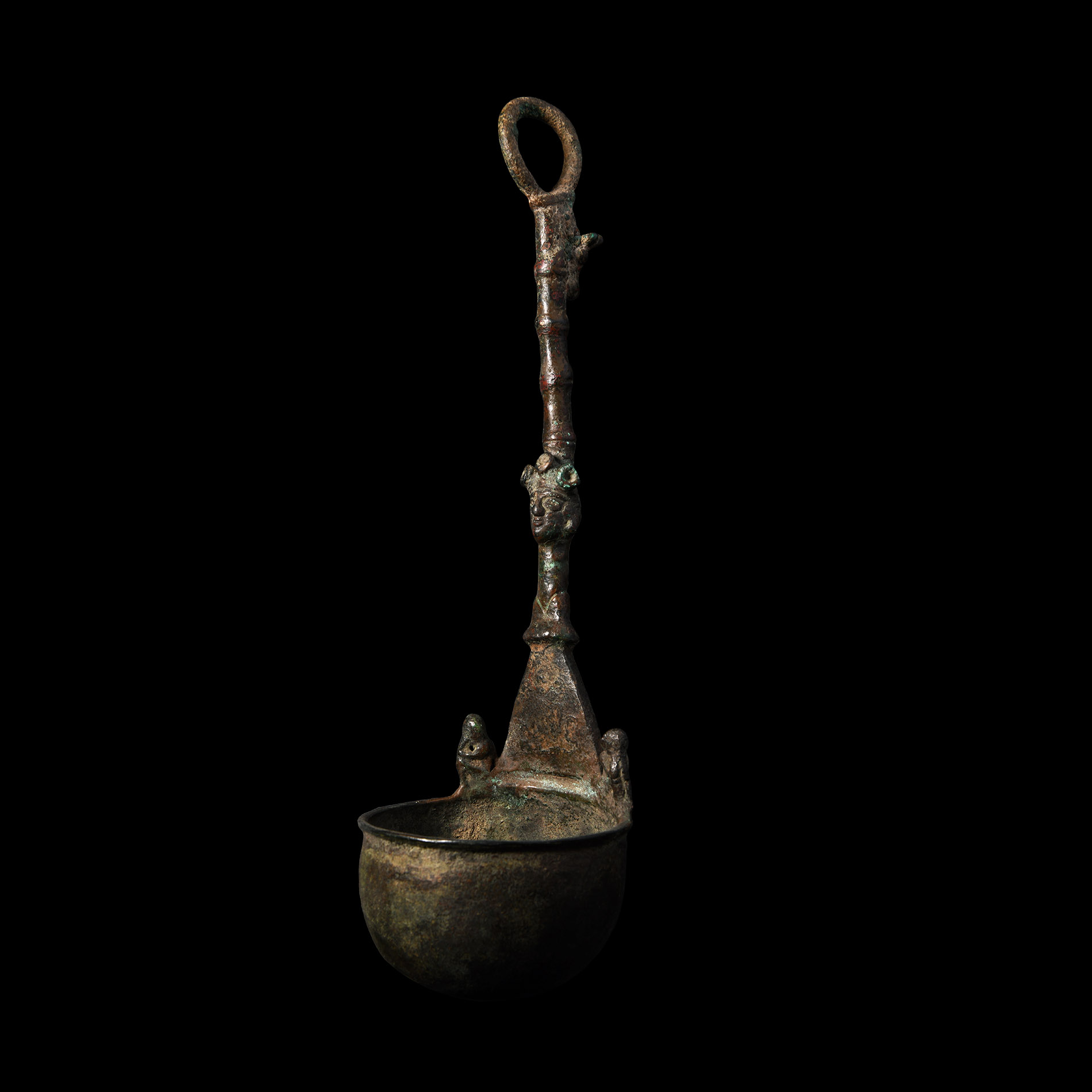 Greek Ladle with Bull’s Head and Sphinx