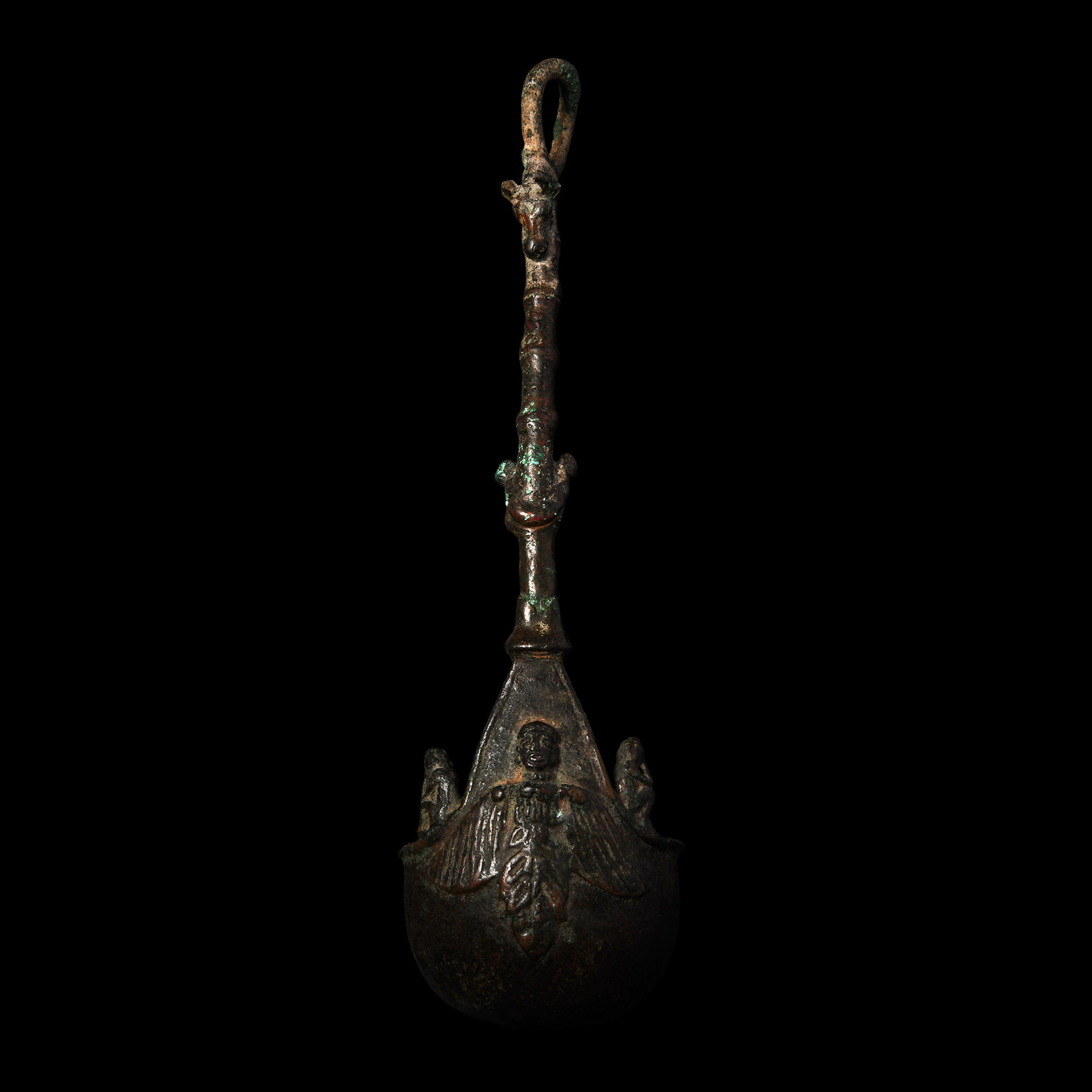 Greek Ladle with Bull’s Head and Sphinx