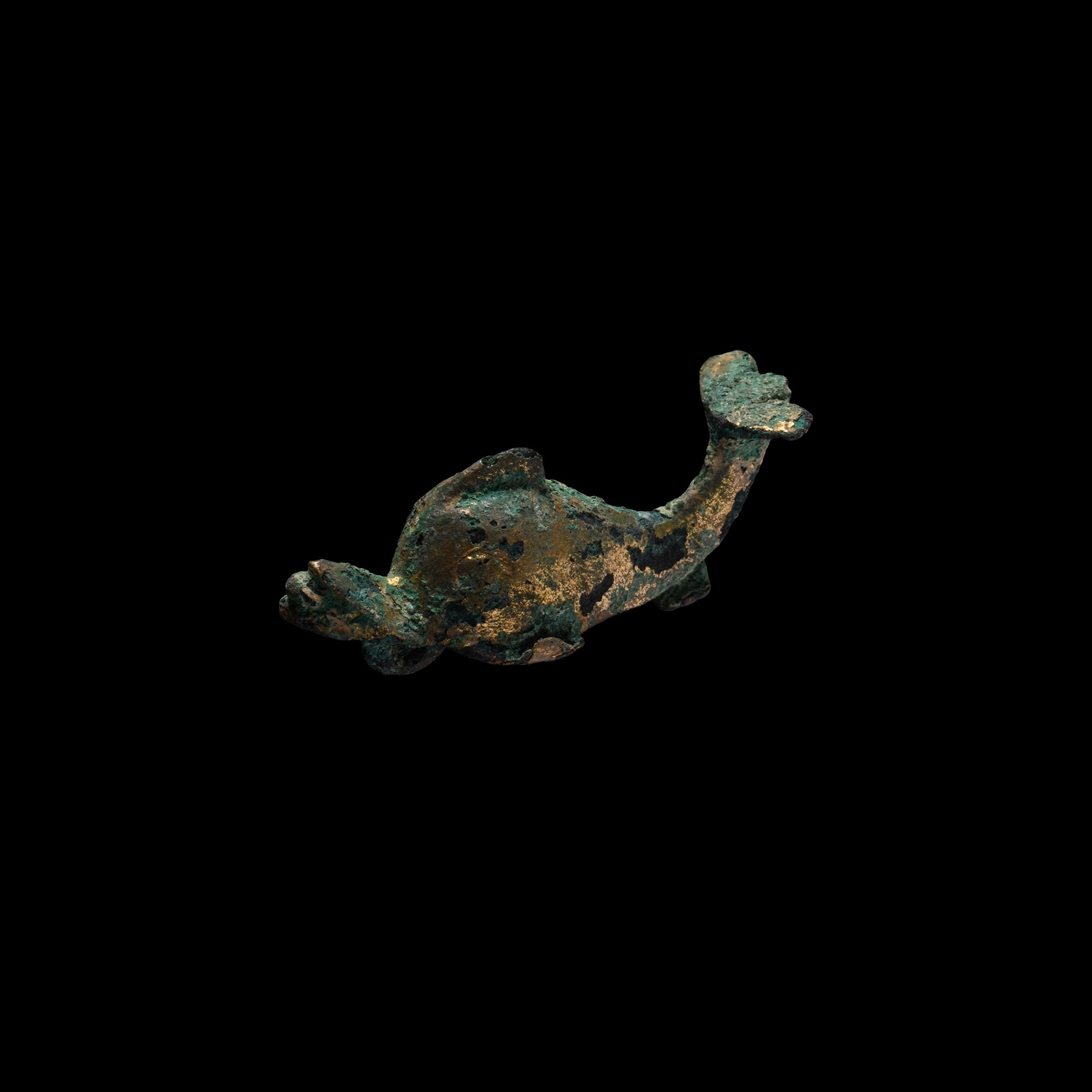 Roman Gilt Dolphin Fibula