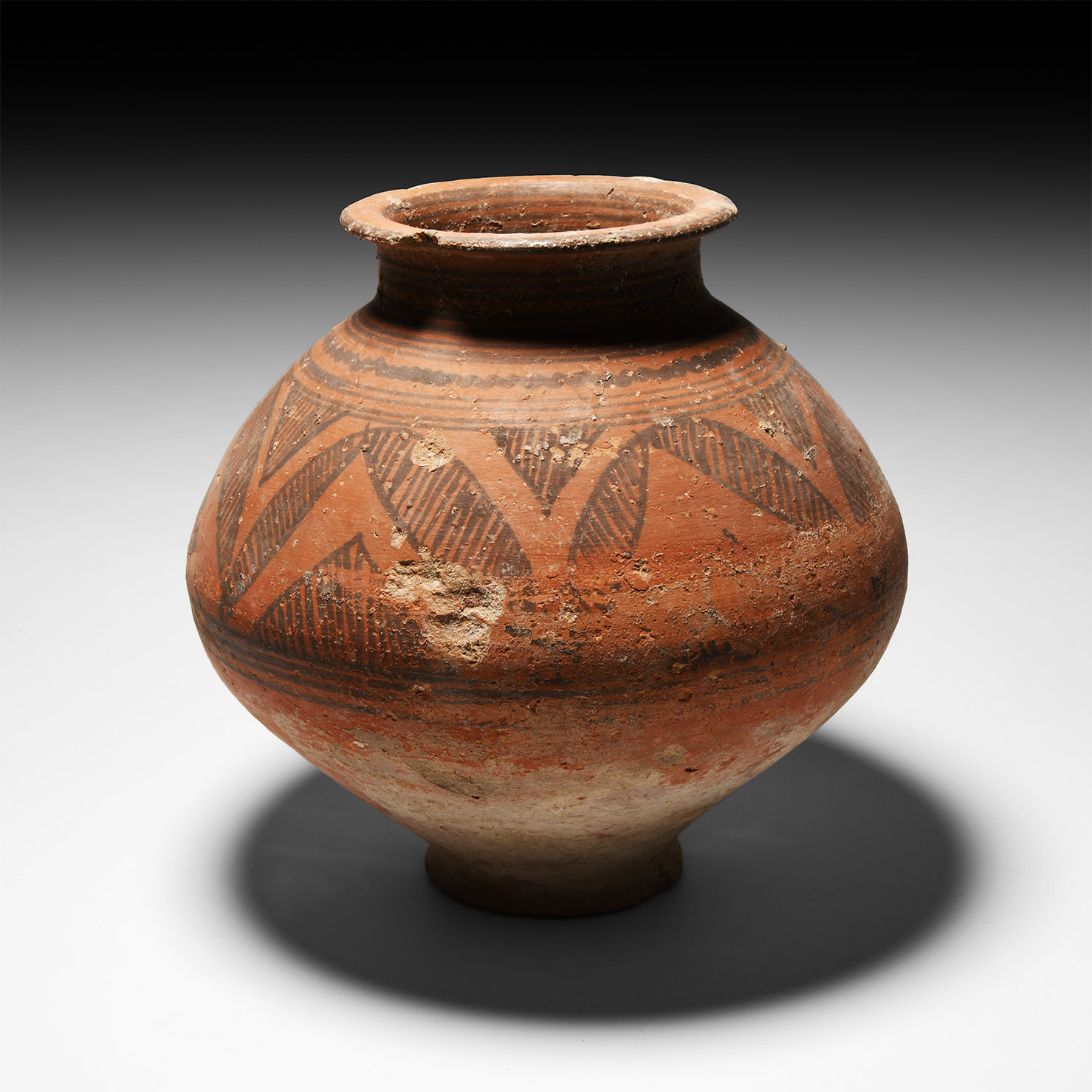 Baluchistan Jar with Leaf and Chevron Design